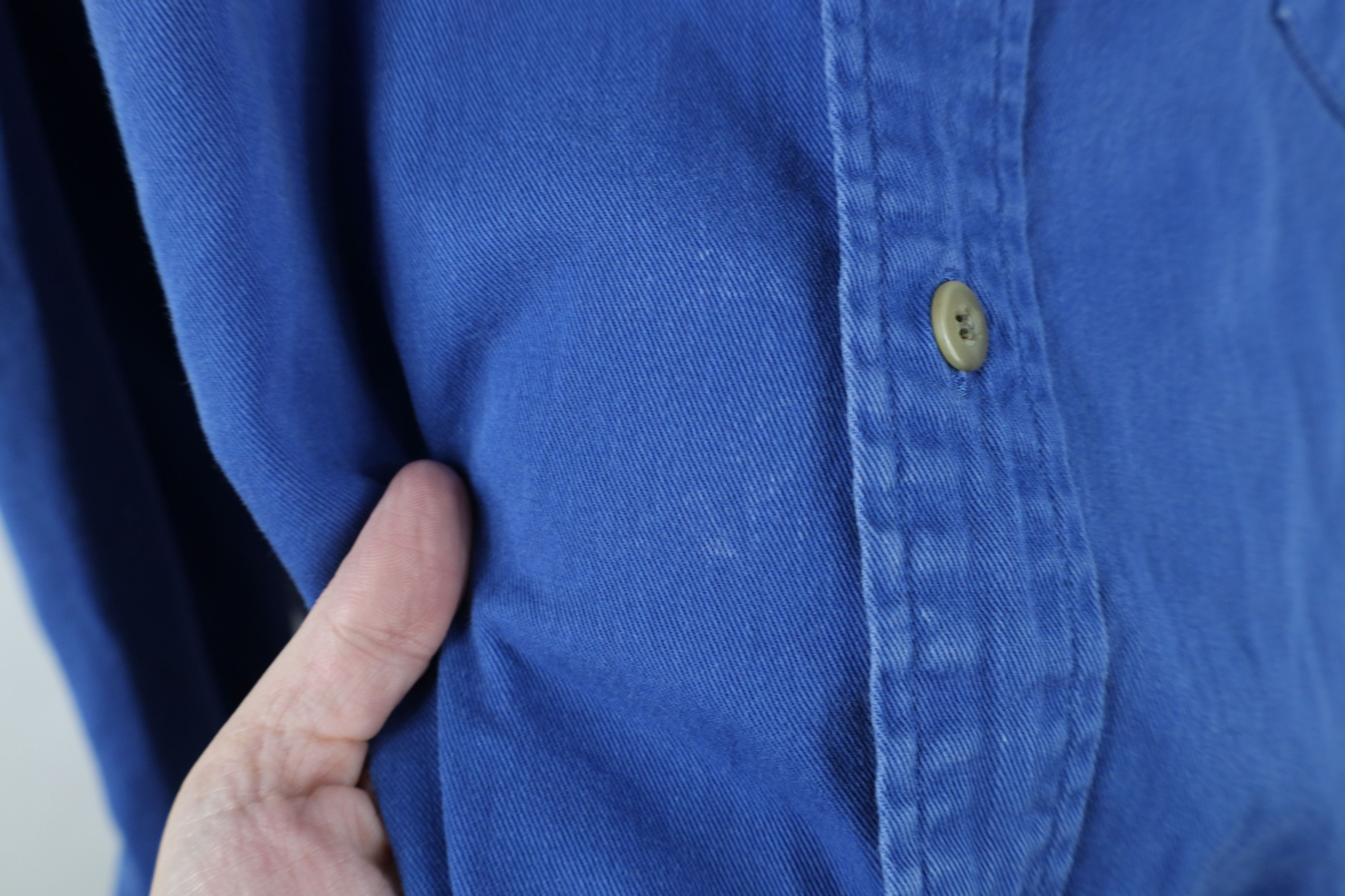 Eddie Bauer × Vintage Vintage 90s Eddie Bauer Cotton Oxford Button Down Shirt Blue Size US L / EU 52-54 / 3 - 6 Thumbnail