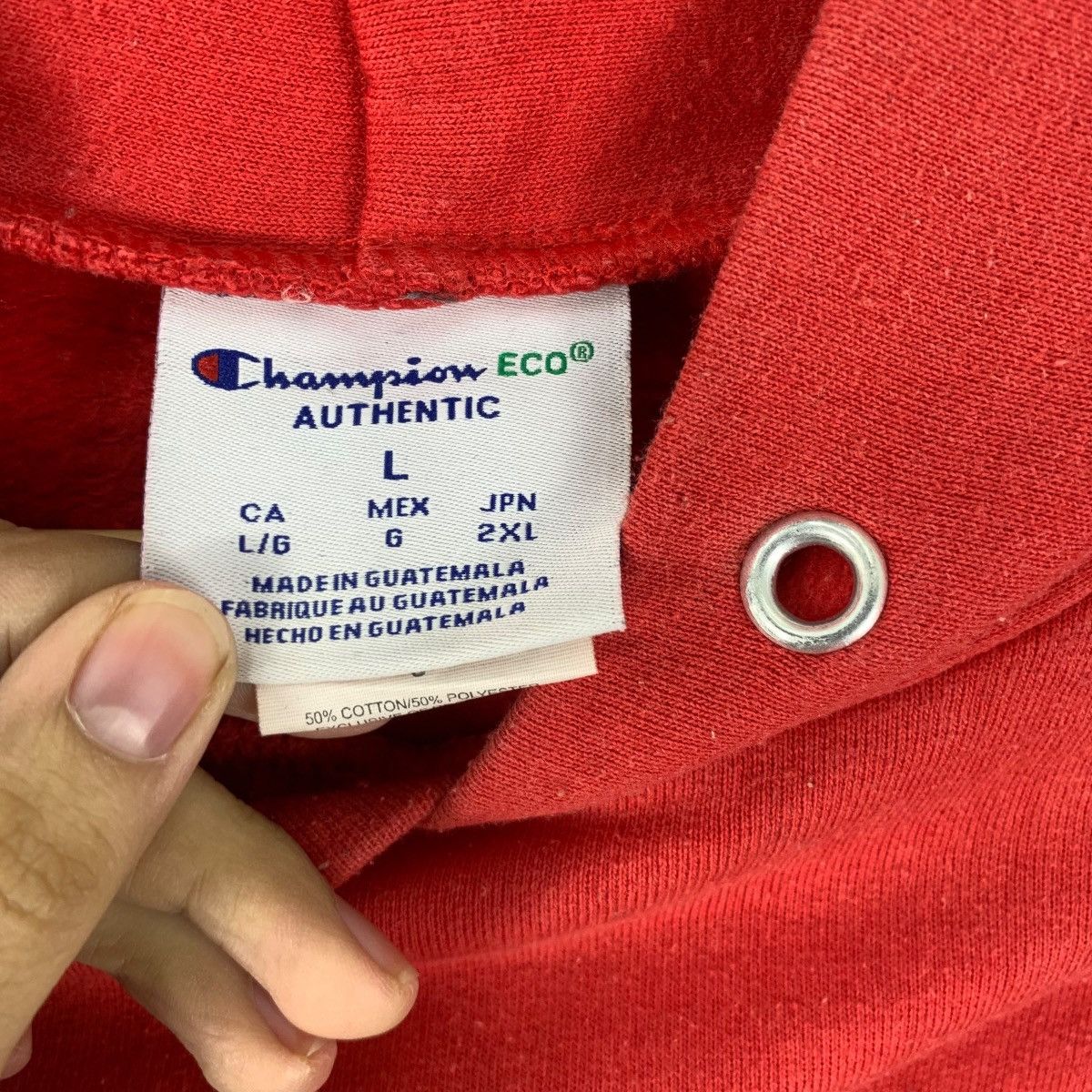 Champion Vintage CHAMPION PRODUCTS ECO Collection Red Hoodie Pullover Size US L / EU 52-54 / 3 - 8 Thumbnail