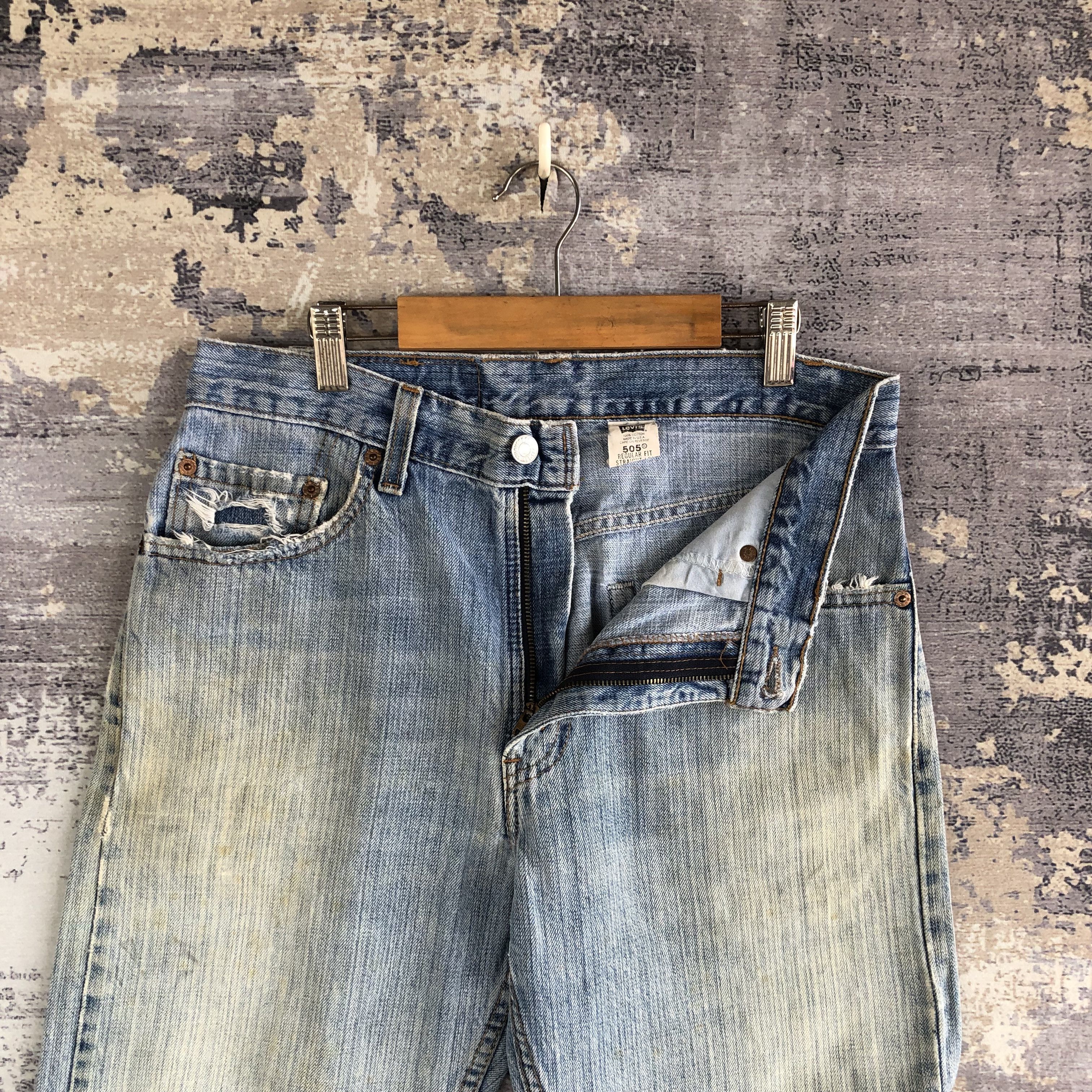 Levi's Vintage Levis 505 Distressed Sun Faded Jeans Levi's Denim Size 28" / US 6 / IT 42 - 6 Thumbnail