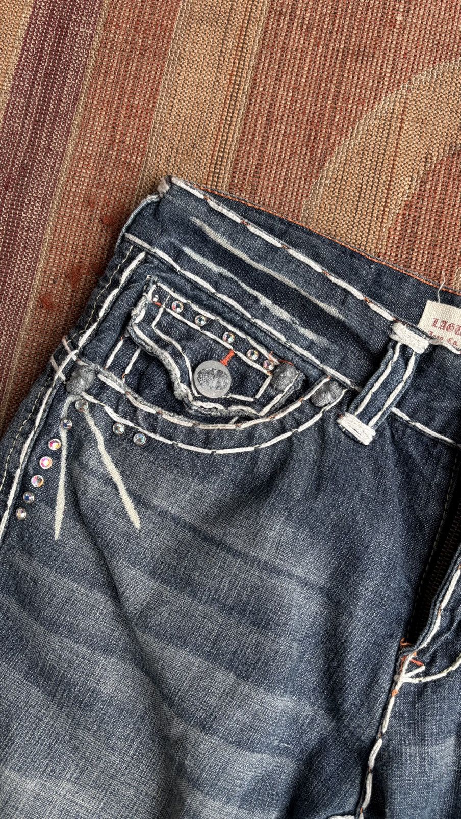 If Six Was Nine Archive Laguna Beach Denim Jeans Skull Size US 31 - 6 Thumbnail