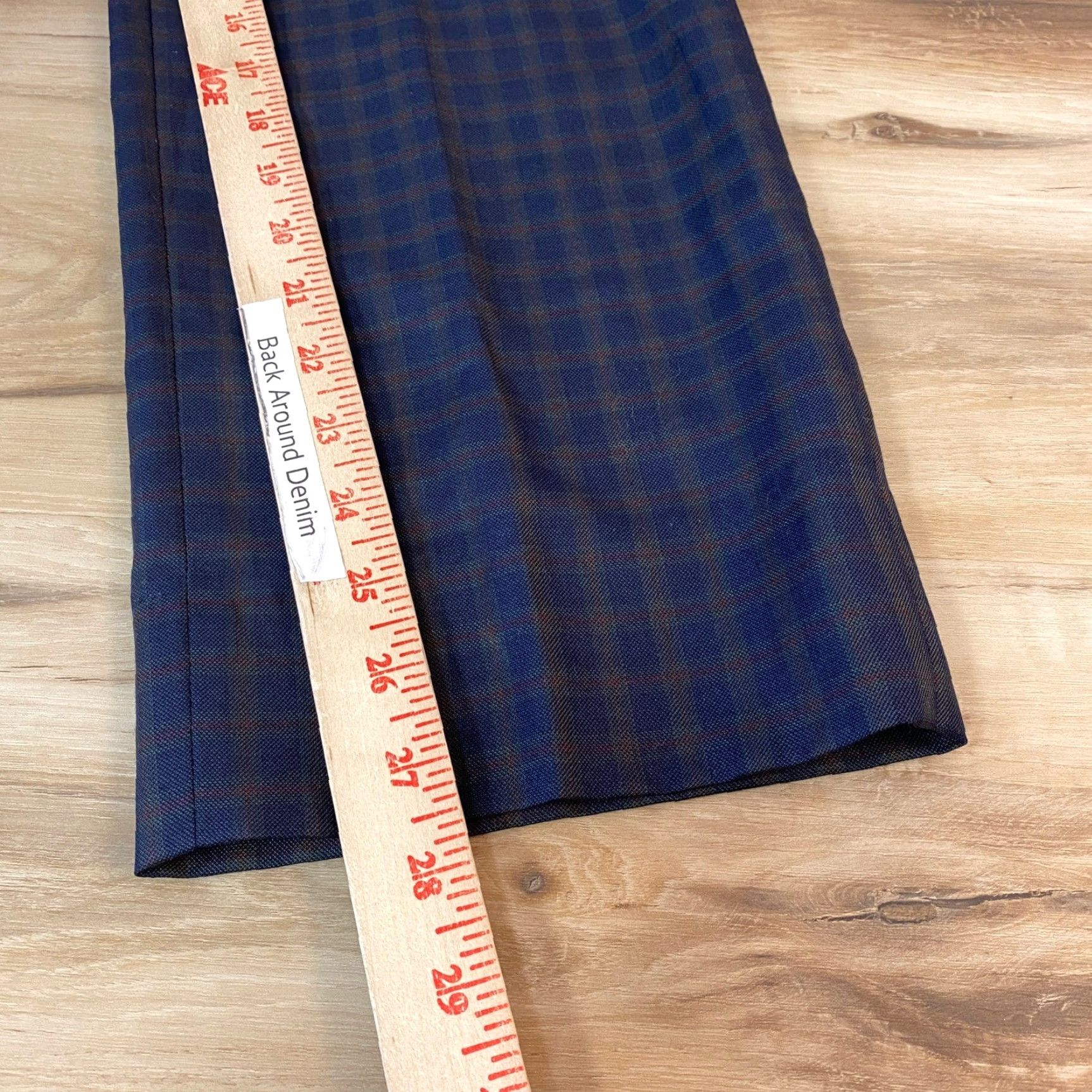 Huntsman VINTAGE Huntsman & Sons Savile Row Wool Dress Trousers Navy Plaid US30 Men Regular 38 Wool Size US 30 / EU 46 - 6 Thumbnail