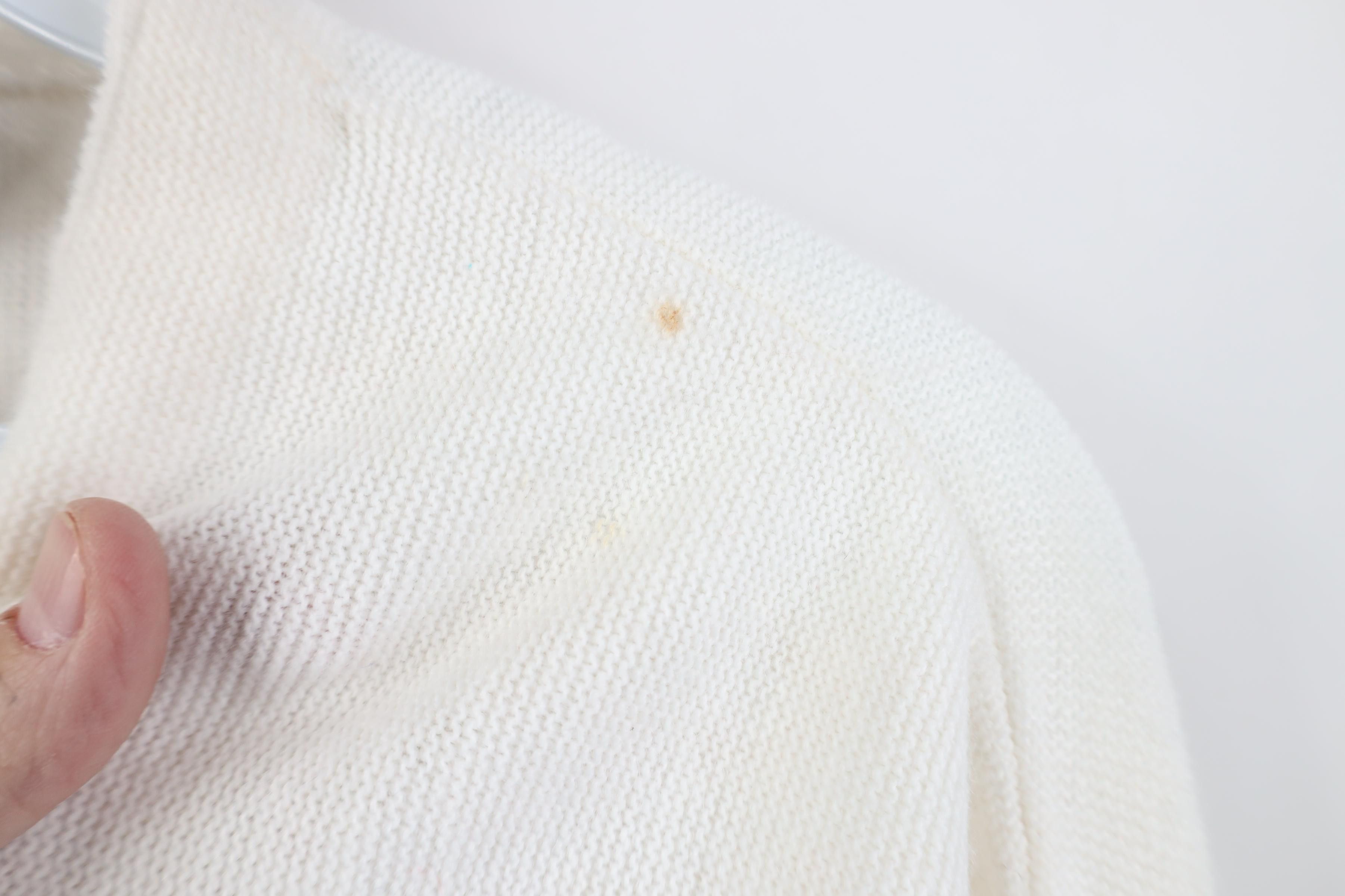 Vintage Vintage 70s Streetwear Blank Knit Cardigan Sweater White USA Size US XL / EU 56 / 4 - 4 Thumbnail