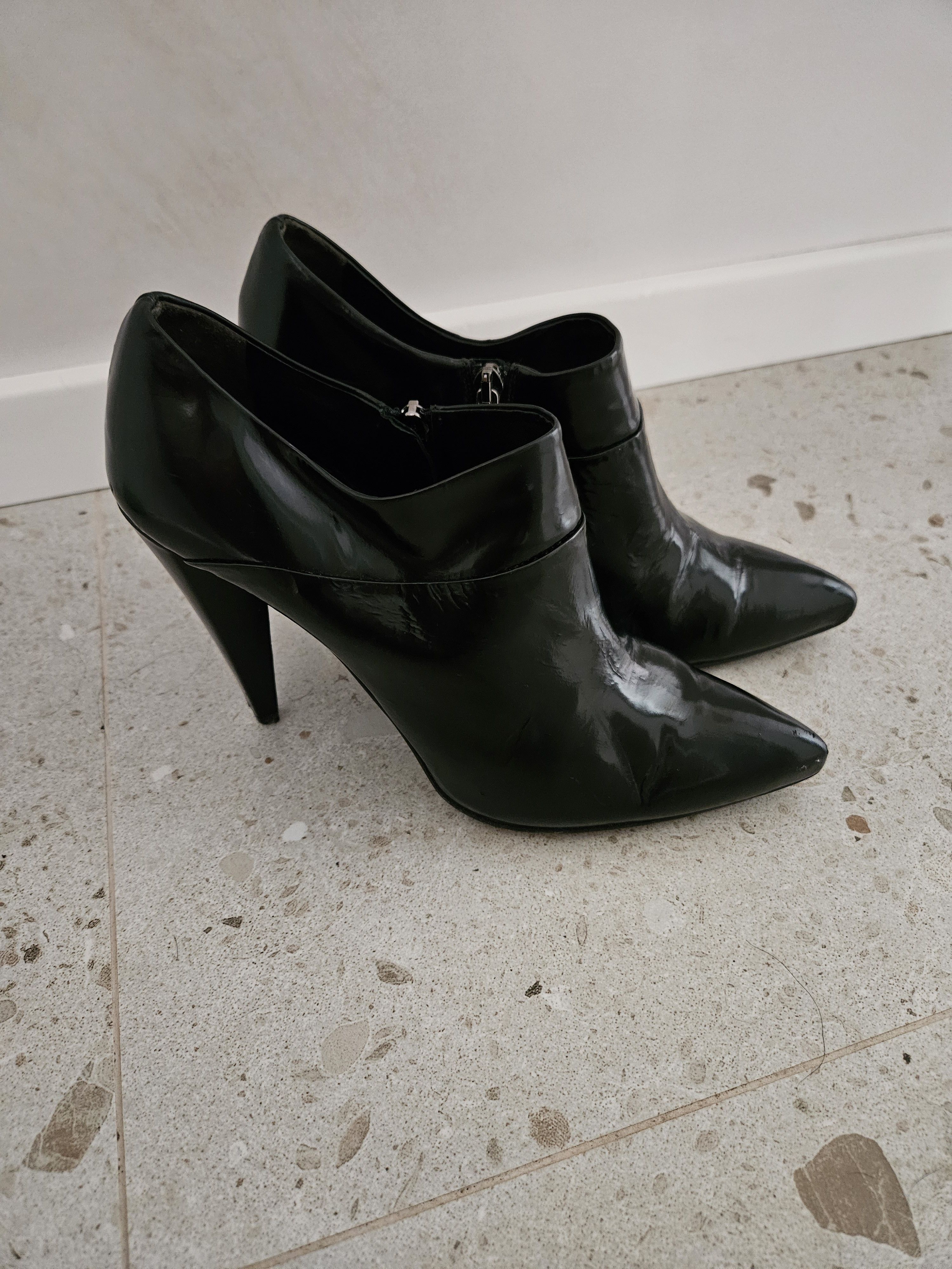 Prada Patent leather black zipped heels Prada Size US 10 / IT 40 - 1 Thumbnail