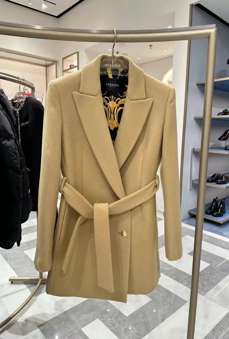 Versace Versace 100% Wool Belted Coat - dmc Size US L / EU 52-54 / 3 - 1 Thumbnail