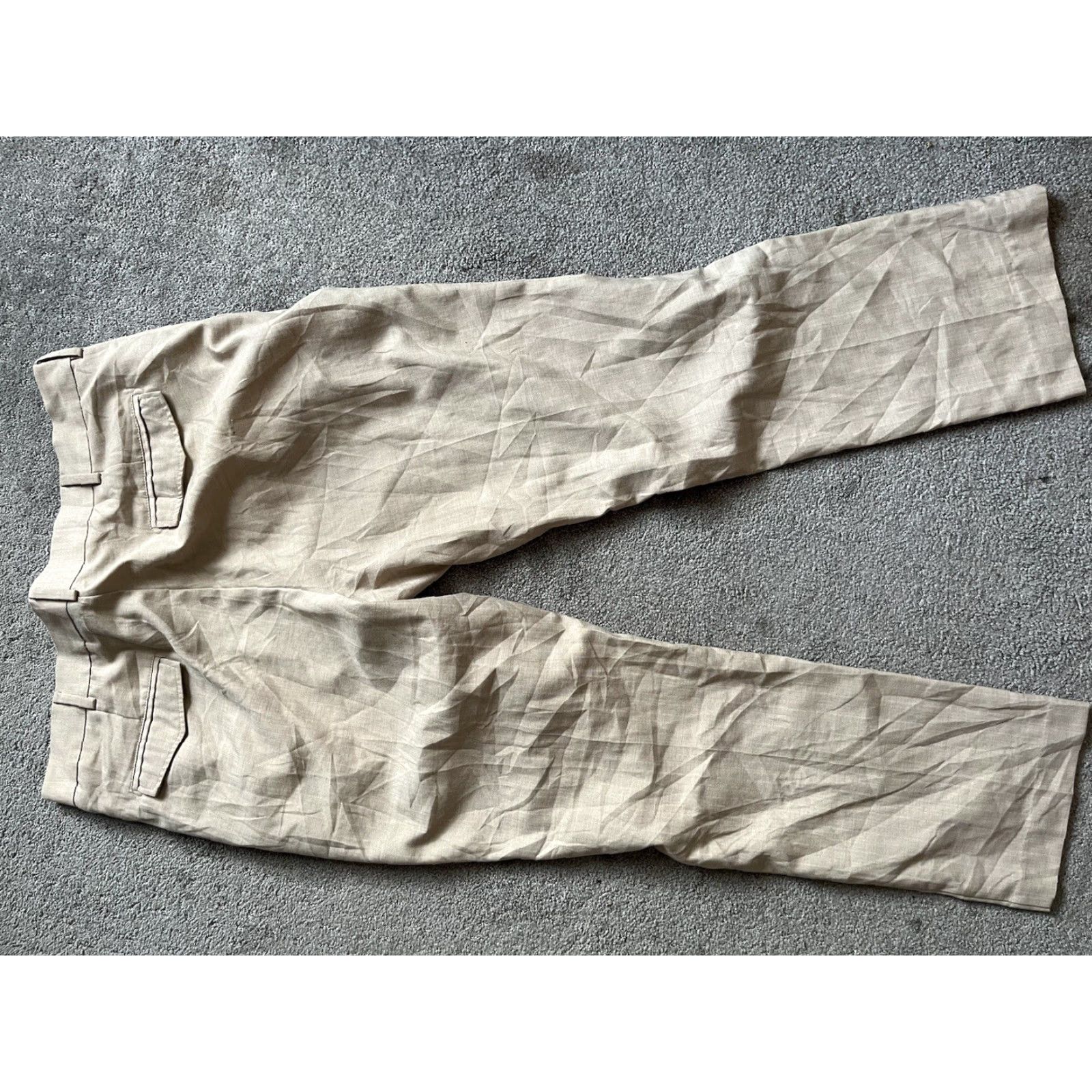 Perry Ellis Perry Ellis Pants Mens 38x30 Beige Lightweight Linen Blend Straight Leg Chino Size US 38 / EU 54 - 3 Thumbnail