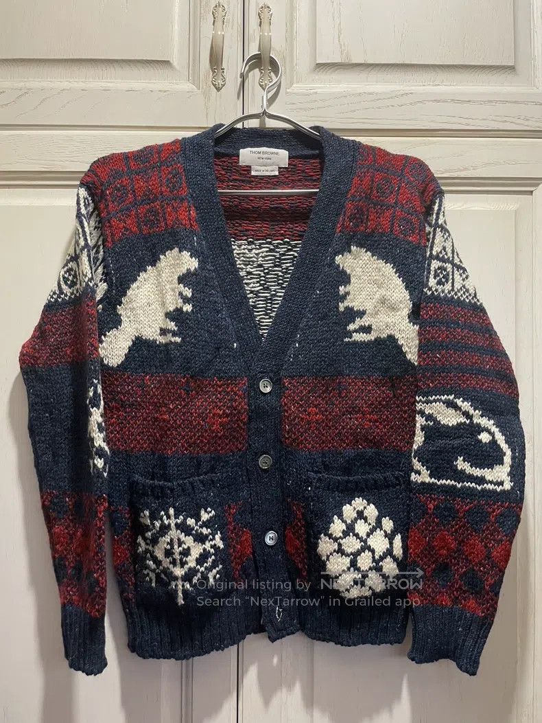 Thom Browne Thom Browne Coarse Floral Pattern Squirrel Rabbit Sweater, Size US L / EU 52-54 / 3 - 1 Thumbnail