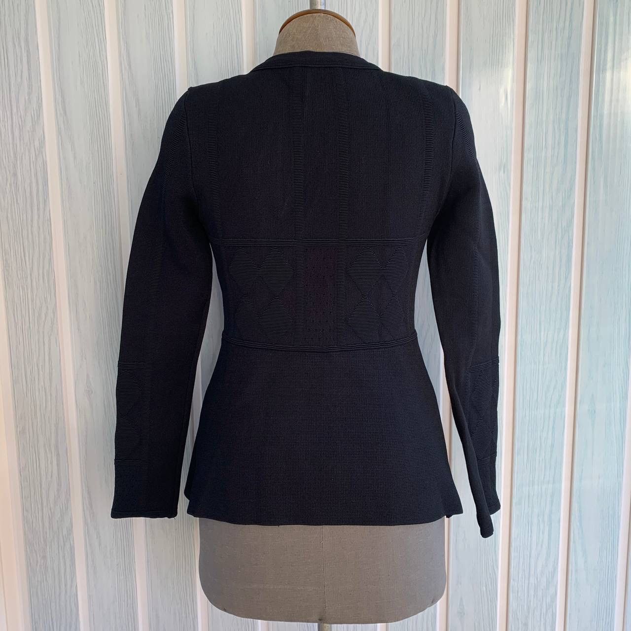 Designer × Scanlan Theodore Scanlan Theodore Black Crepe Knit Viscose & Polyamide Jacket Size S / US 4 / IT 40 - 6 Thumbnail