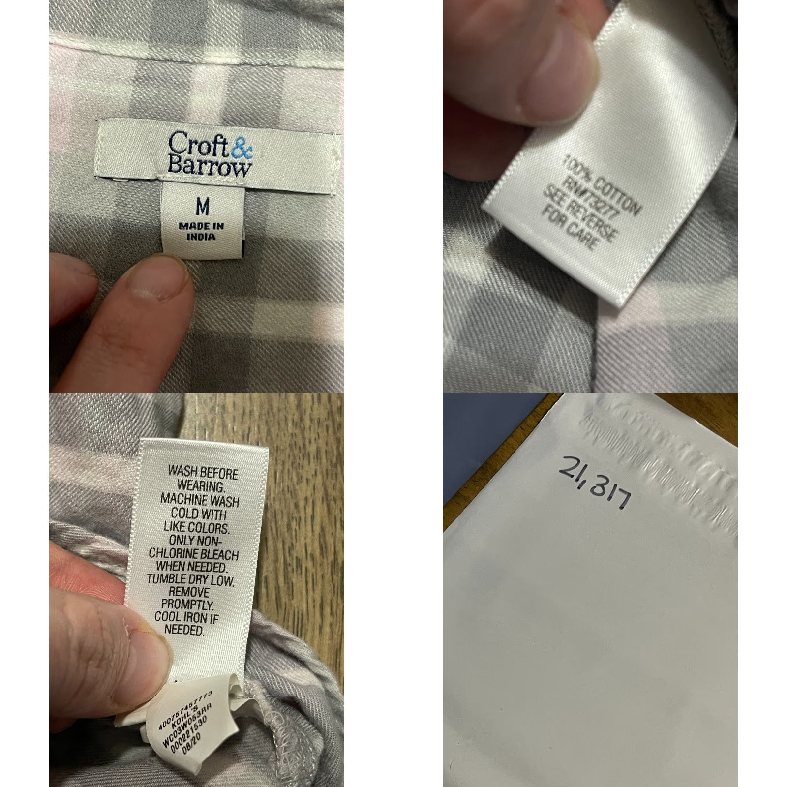 Croft & Barrow Croft & Barrow Shirt Women's Size Medium Plaid Button Up Multicolor Gray Pink White Long Sleeve Collared Casual Fall Spring Summer Womens Size M / US 6-8 / IT 42-44 - 8 Thumbnail