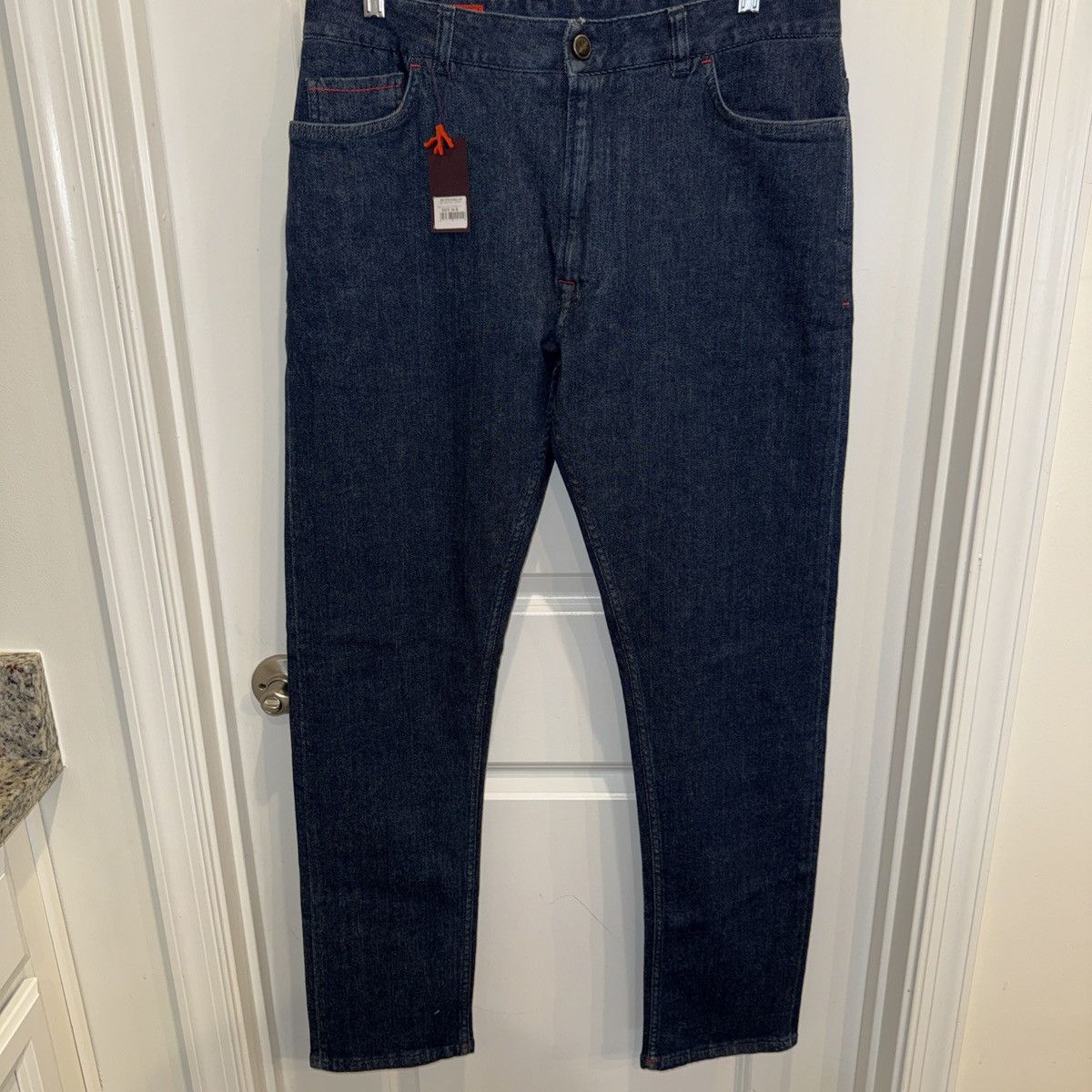 Isaia Isaia Napoli Iconico Selvedge Jeans 36 Italy Red Stitch NWT Size US 36 / EU 52 - 3 Thumbnail