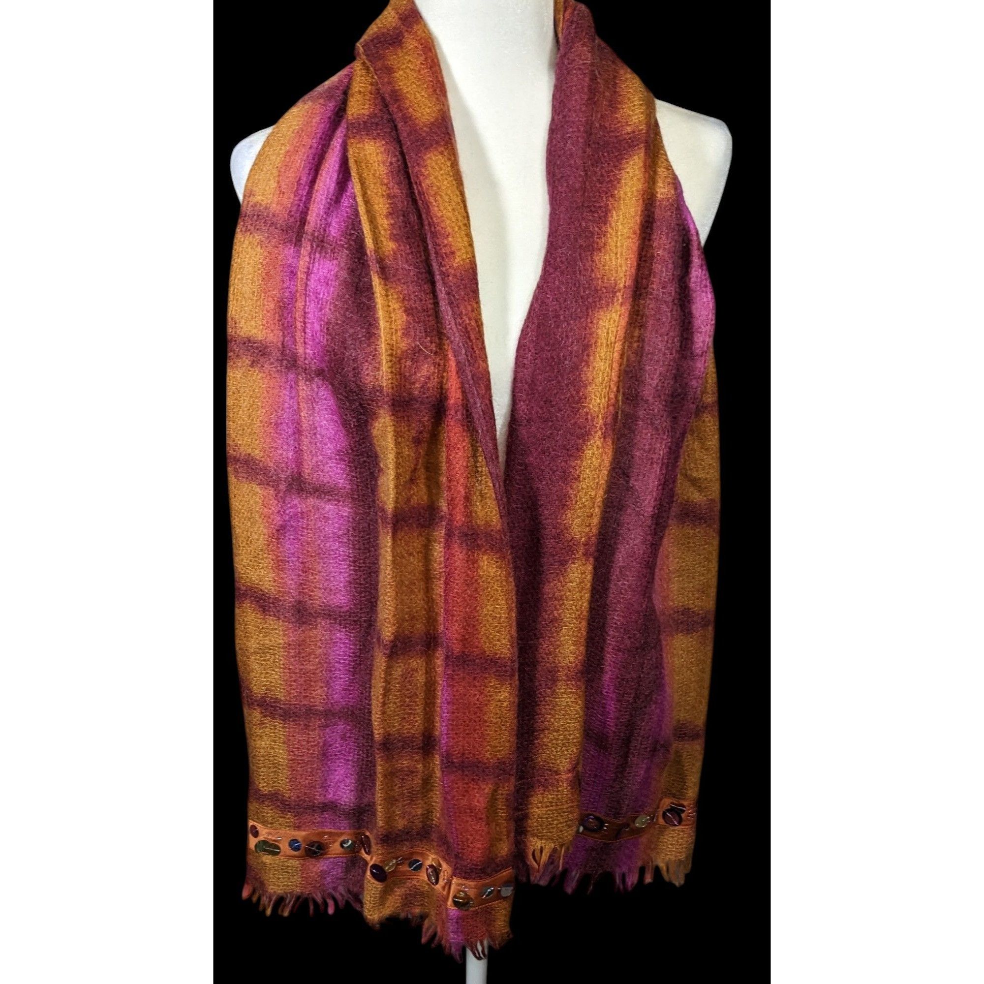 Other Tasouris Sunset Square Tiedye Scarf With Sequin Accents Size ONE SIZE - 4 Thumbnail