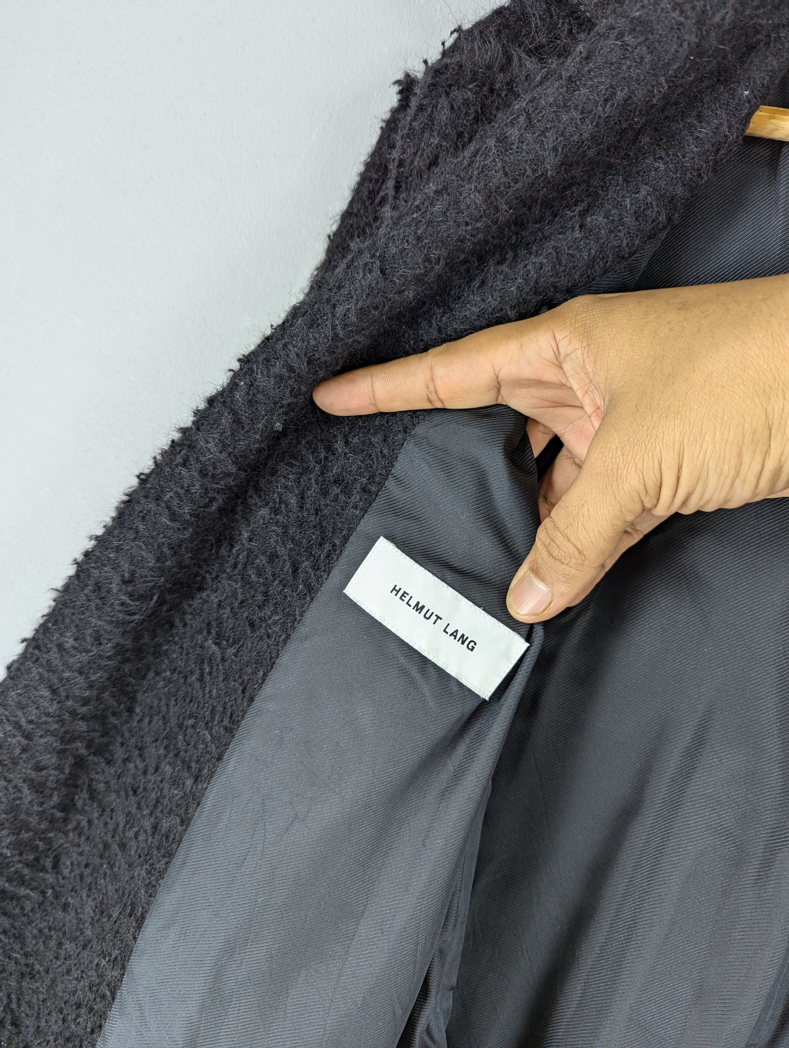 Helmut Lang Helmut Lang 'Shaggy' Long Coat-Black Size S Size US S / EU 44-46 / 1 - 10 Thumbnail