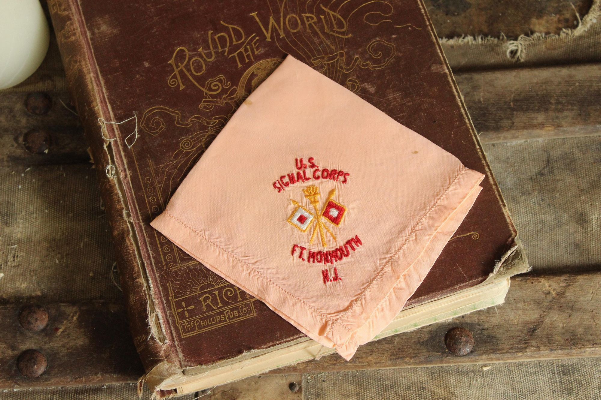 Vintage Vintage Handkerchief, US Signal Corps, Ft Monmouth NJ Souven Size ONE SIZE - 1 Thumbnail