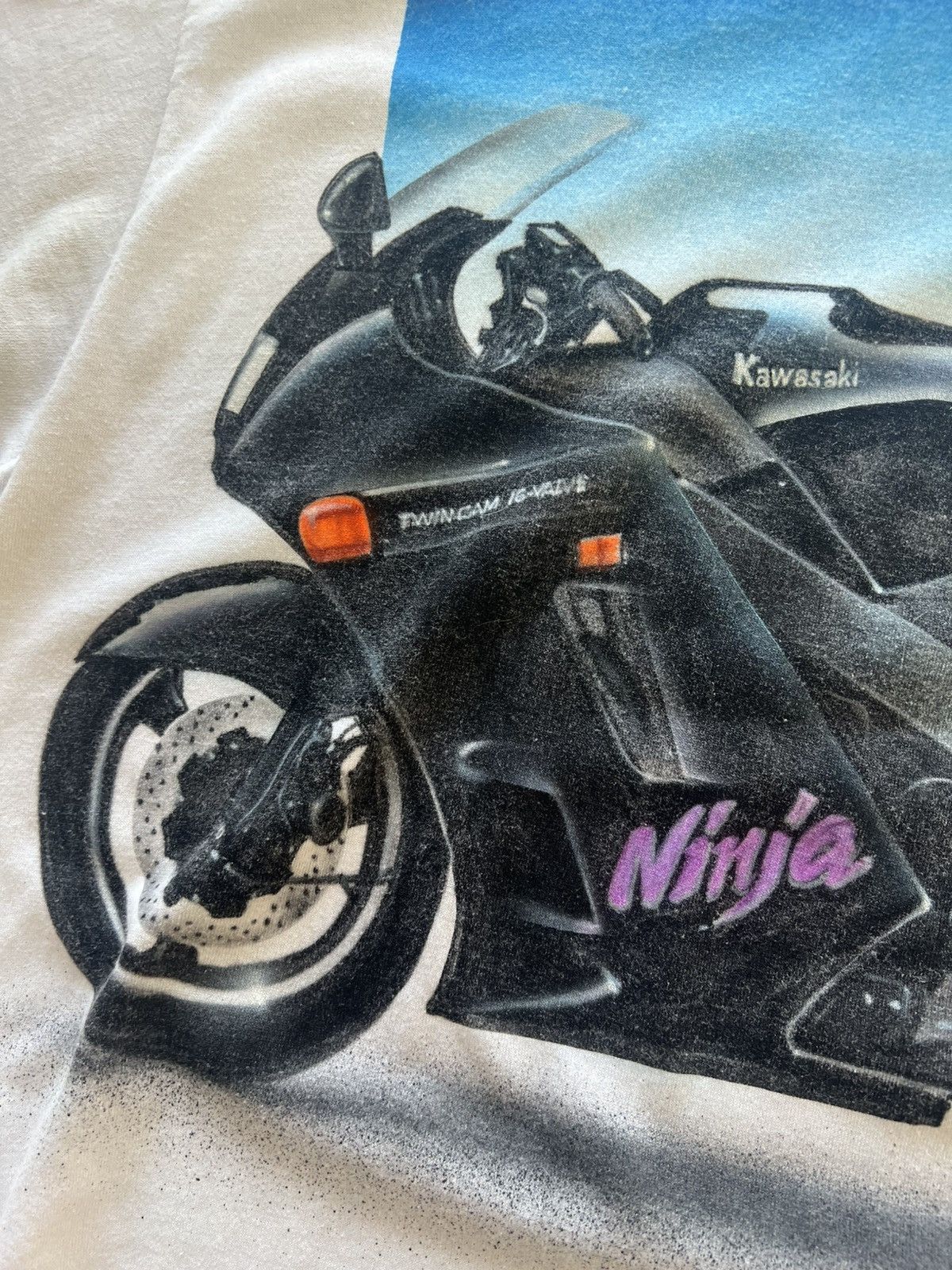 Vintage 1992 kawasaki ZX-11 ninja airbrushed shirt size L