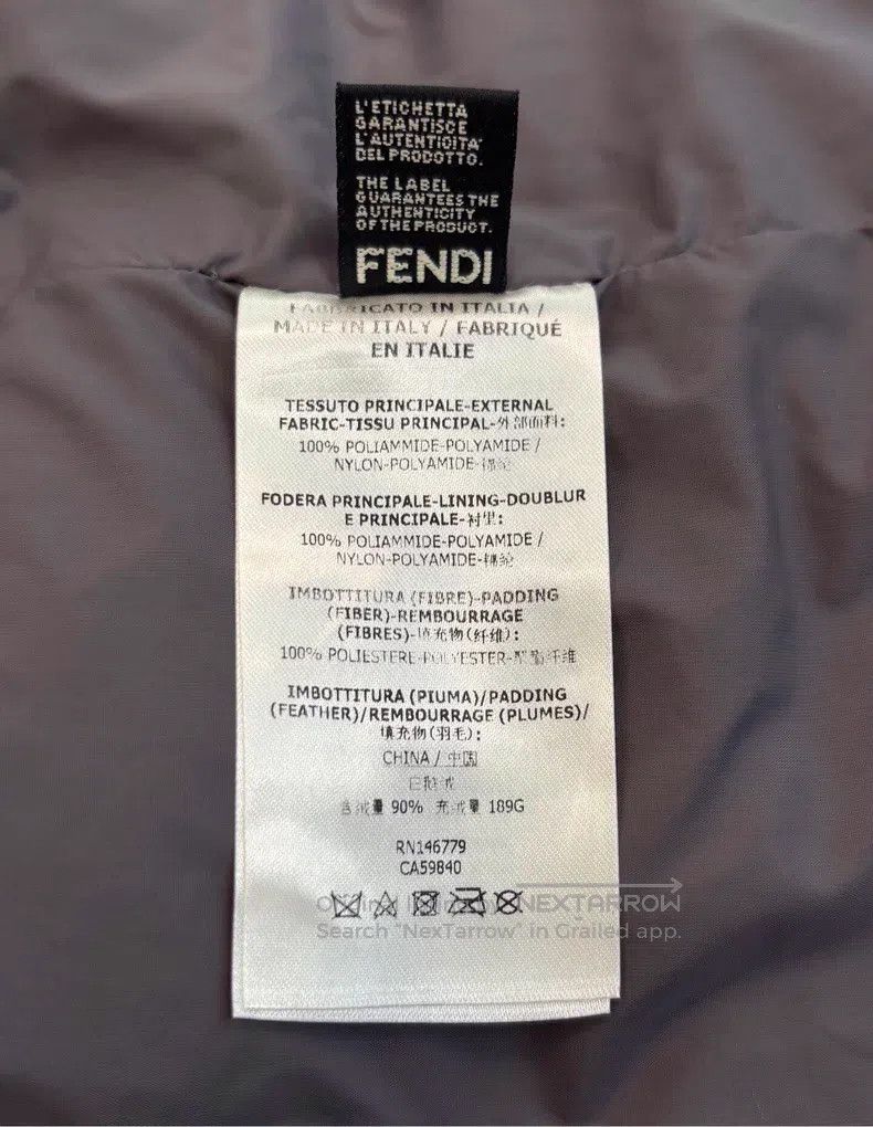 Fendi Fendi Silver Owl Logo, Gray, Down Jacket Size US M / EU 48-50 / 2 - 7 Thumbnail