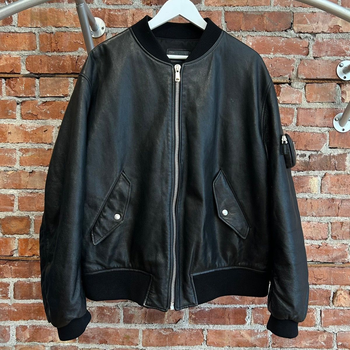 Prada PRADA X RAF SIMONS NAPPA LEATHER BOMBER JACKET ‘BLACK’ Size US L / EU 52-54 / 3 - 1 Thumbnail