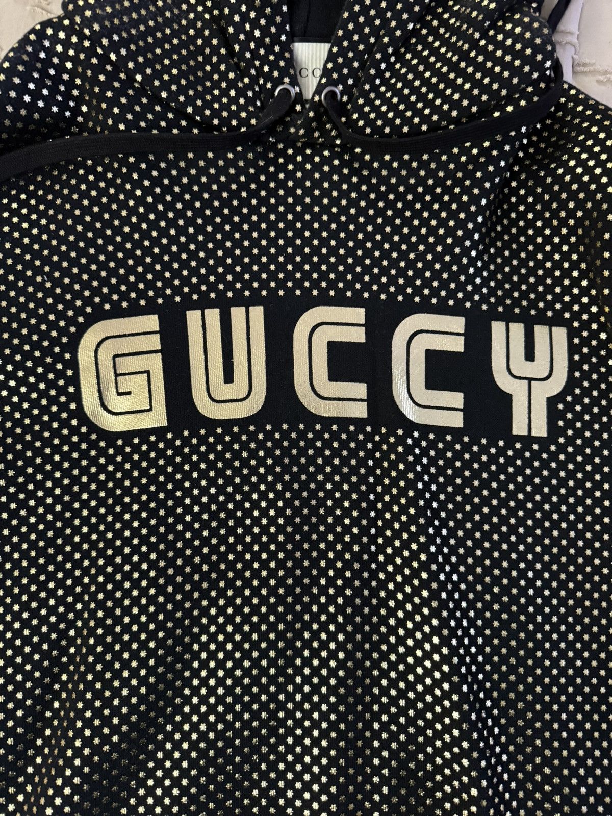 Gucci Gucci Black Hoodie Hooded Sweatshirt GUCCY M STARS Size US M / EU 48-50 / 2 - 2 Thumbnail