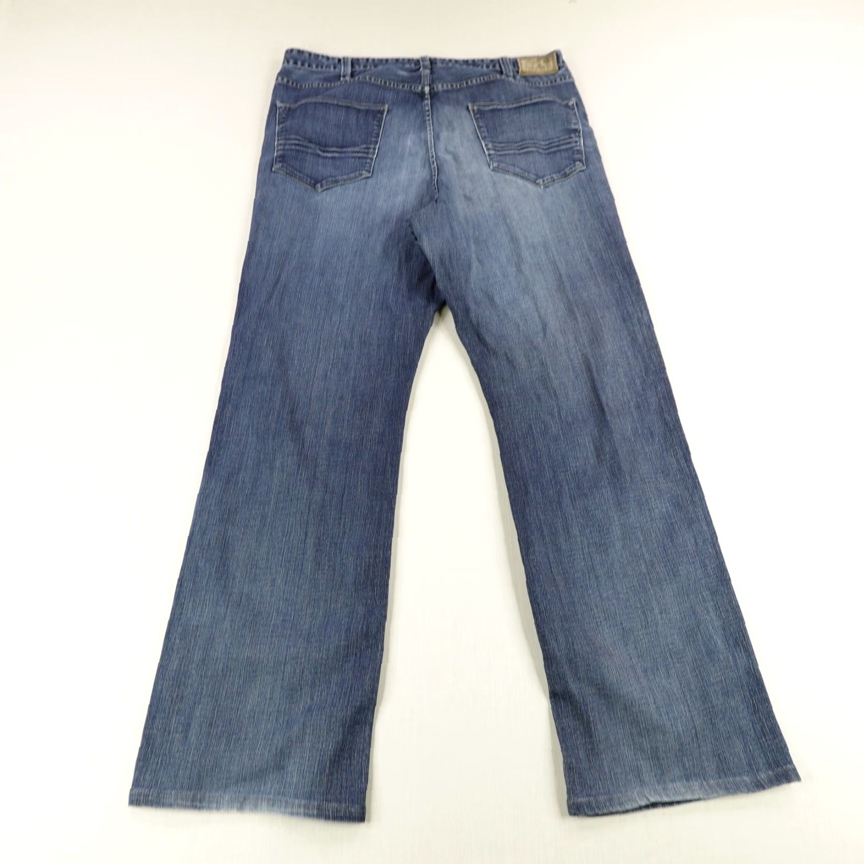 Vintage Agave Jeans Mens 40 Blue Denim Straight Relaxed USA Pragmatist Nirvana Flex Cotton Polyester Spandex Stretch Pockets ZIP 32in Inseam Size US 40 / EU 56 - 4 Thumbnail
