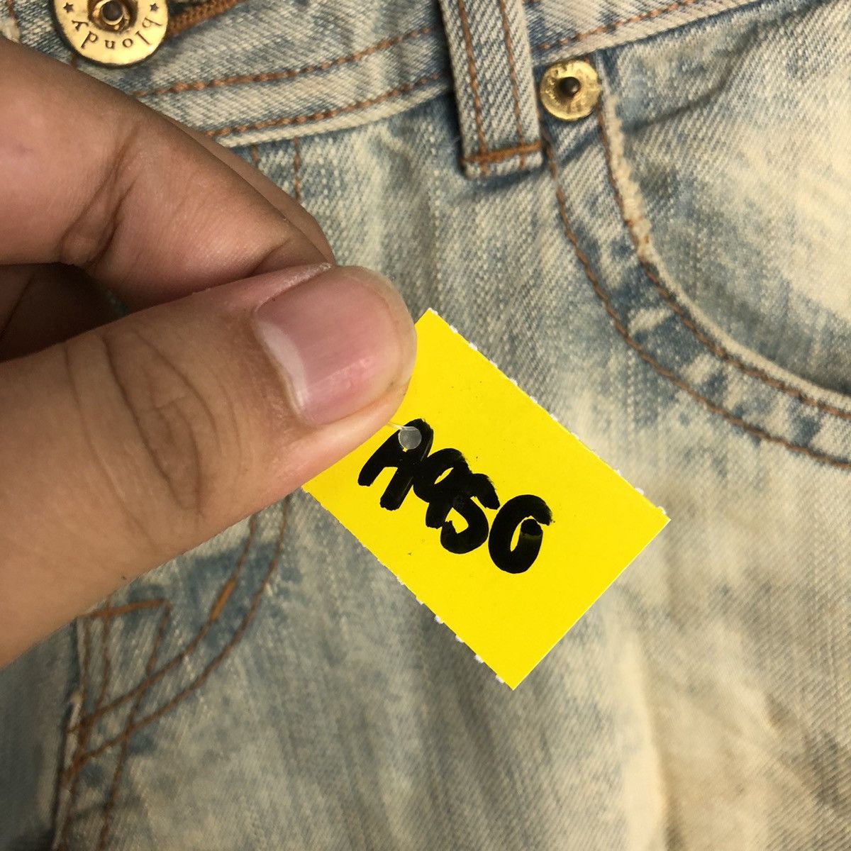 Japanese Brand Jacky Gear japan Blue ripped Distressed Denim Pants #A950 Size US 30 / EU 46 - 12 Thumbnail
