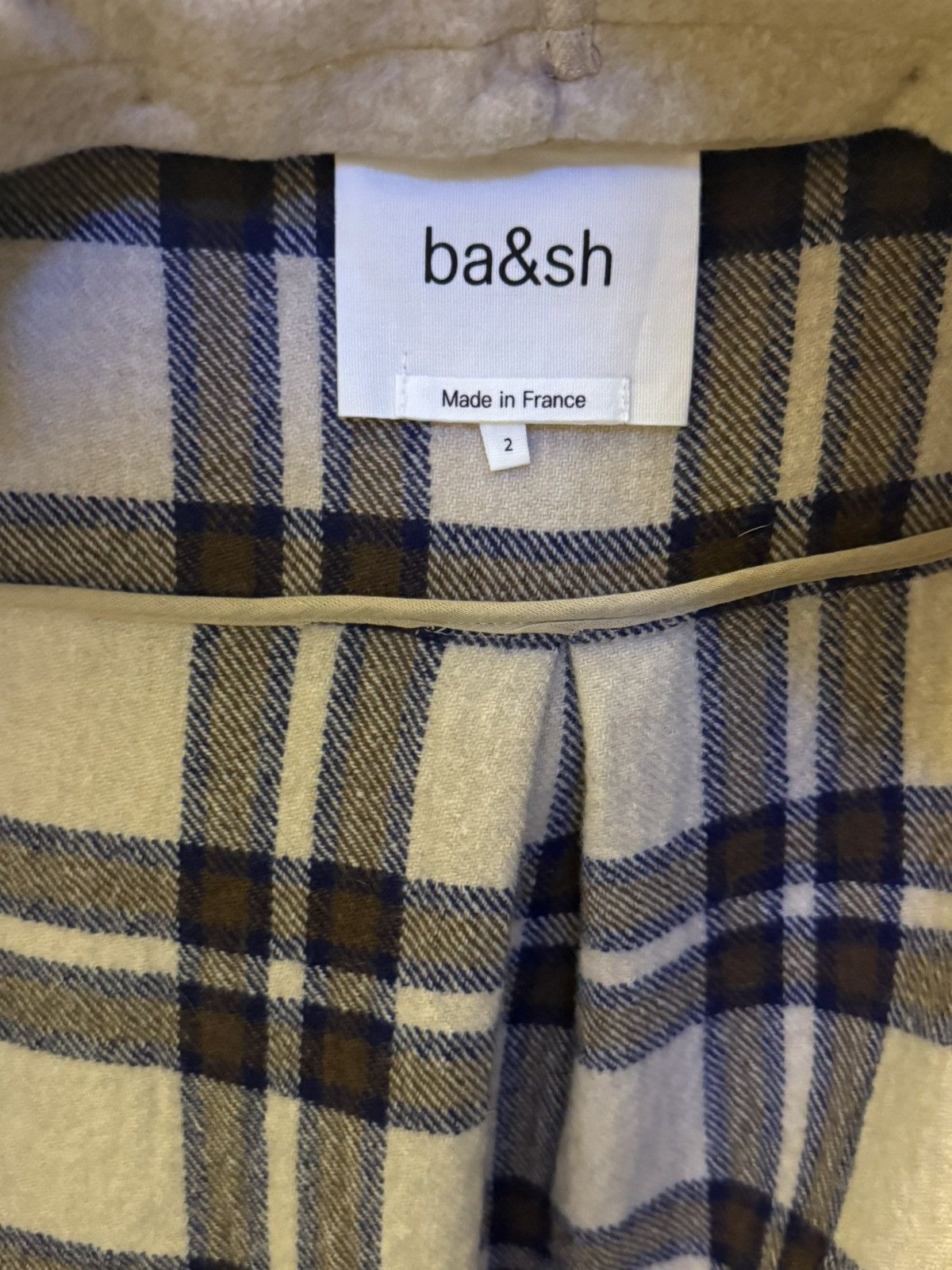 ba&sh Ba&sh brown and cream plaid wool coat Size M / US 6-8 / IT 42-44 - 4 Thumbnail