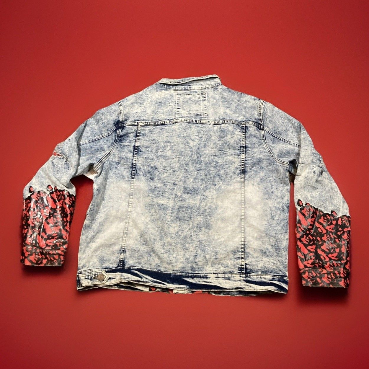 Reason Reason Denim Jean Jacket Grunge Skull Painted Roses Mens XL Size US XL / EU 56 / 4 - 2 Thumbnail