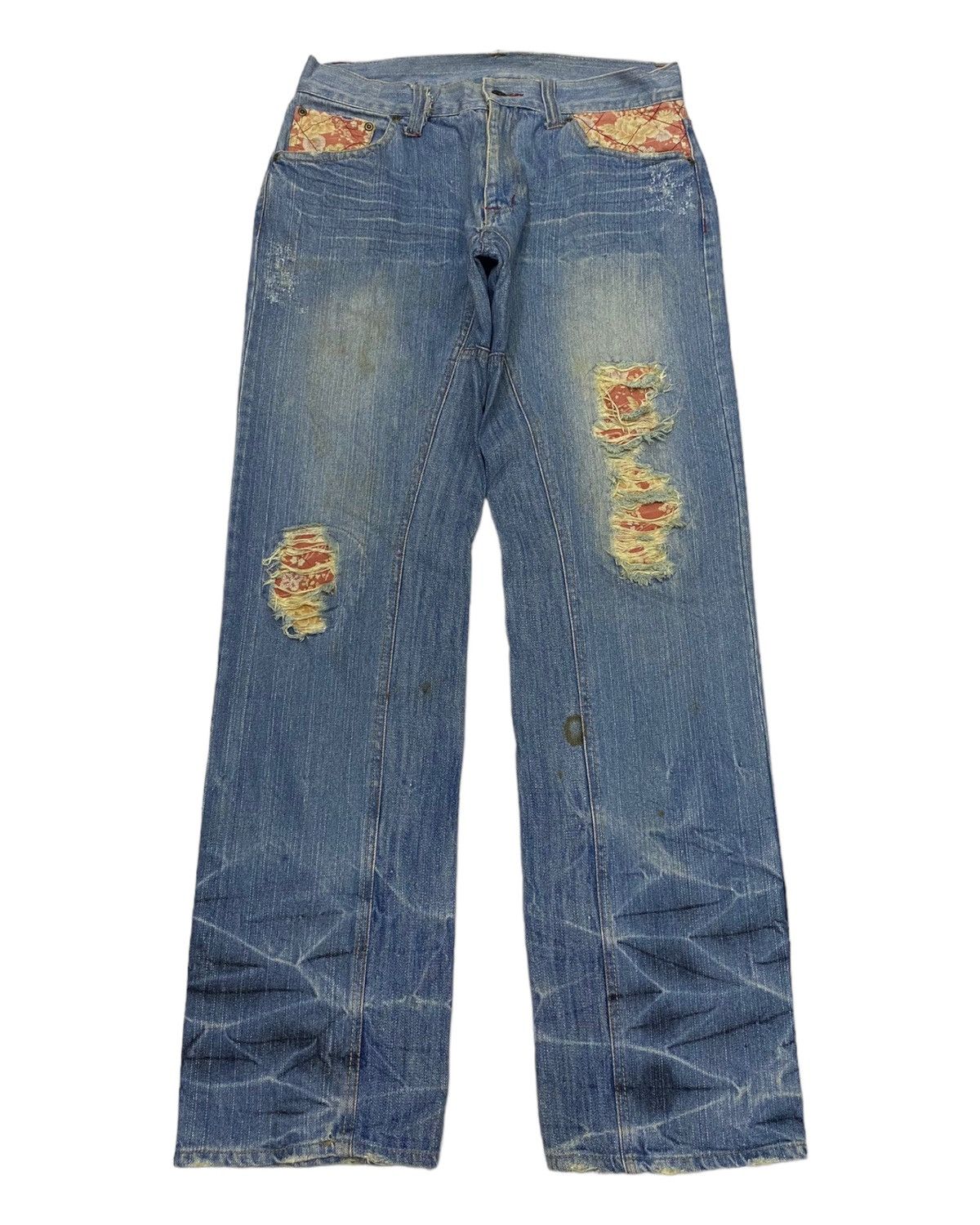 If Six Was Nine RARE🔥INSANE DISTRESSED DENIM JAPANESE BRAND JEANS Size US 32 / EU 48 - 7 Thumbnail