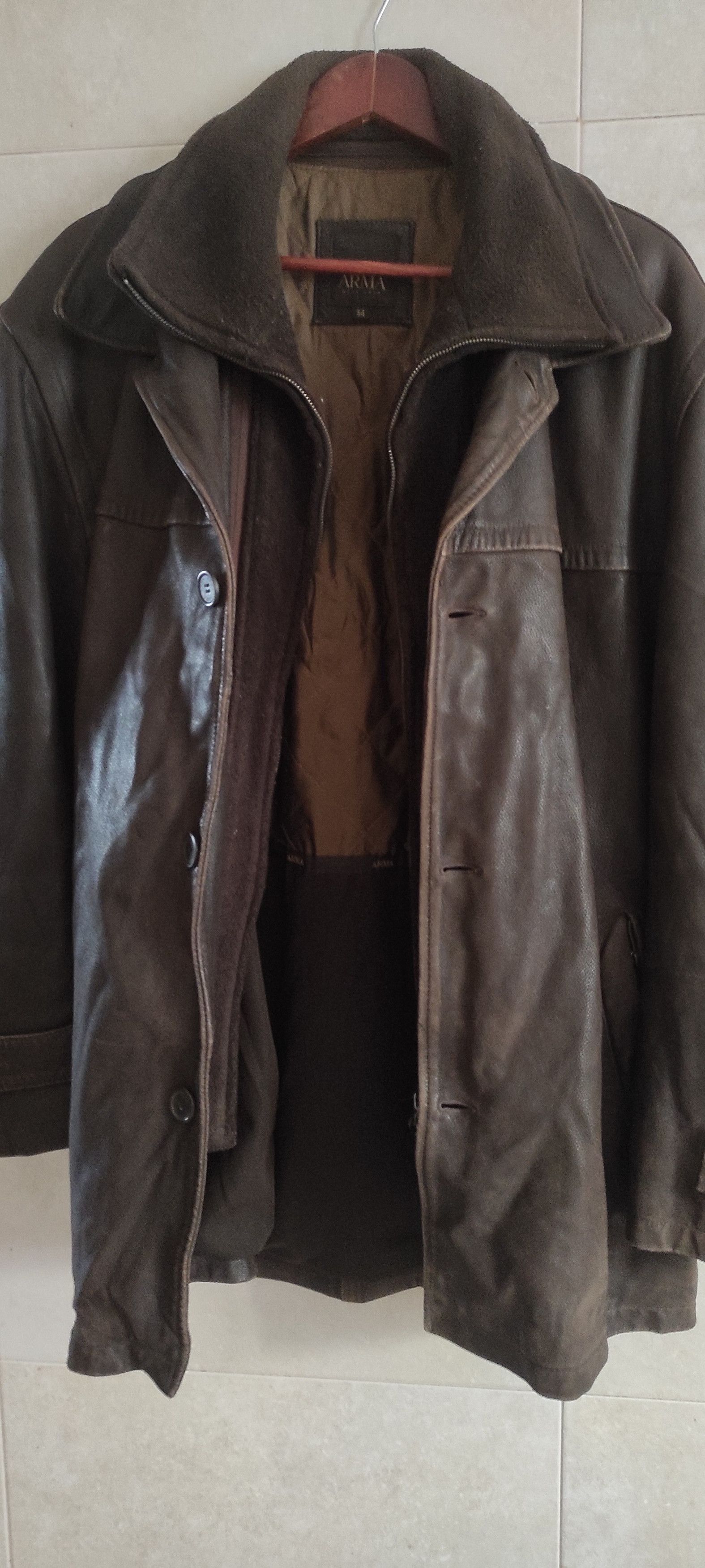 ARMA Arma Full Zip Retro Vintage Motorcycle Leather Jacket Sz 54 Size US L / EU 52-54 / 3 - 18 Thumbnail