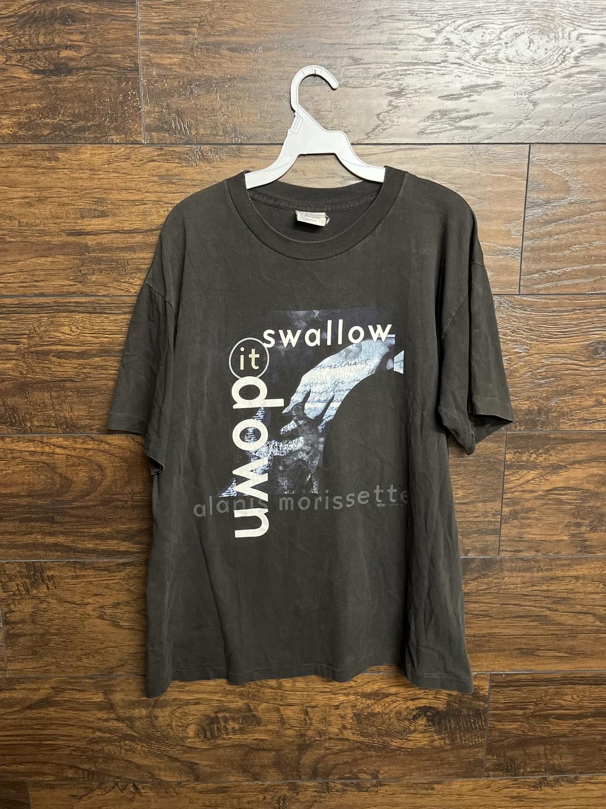 Other VTG Alanis Morissette T-shirt Swallow it Down 1998 Tee - L Size US L / EU 52-54 / 3 - 1 Thumbnail