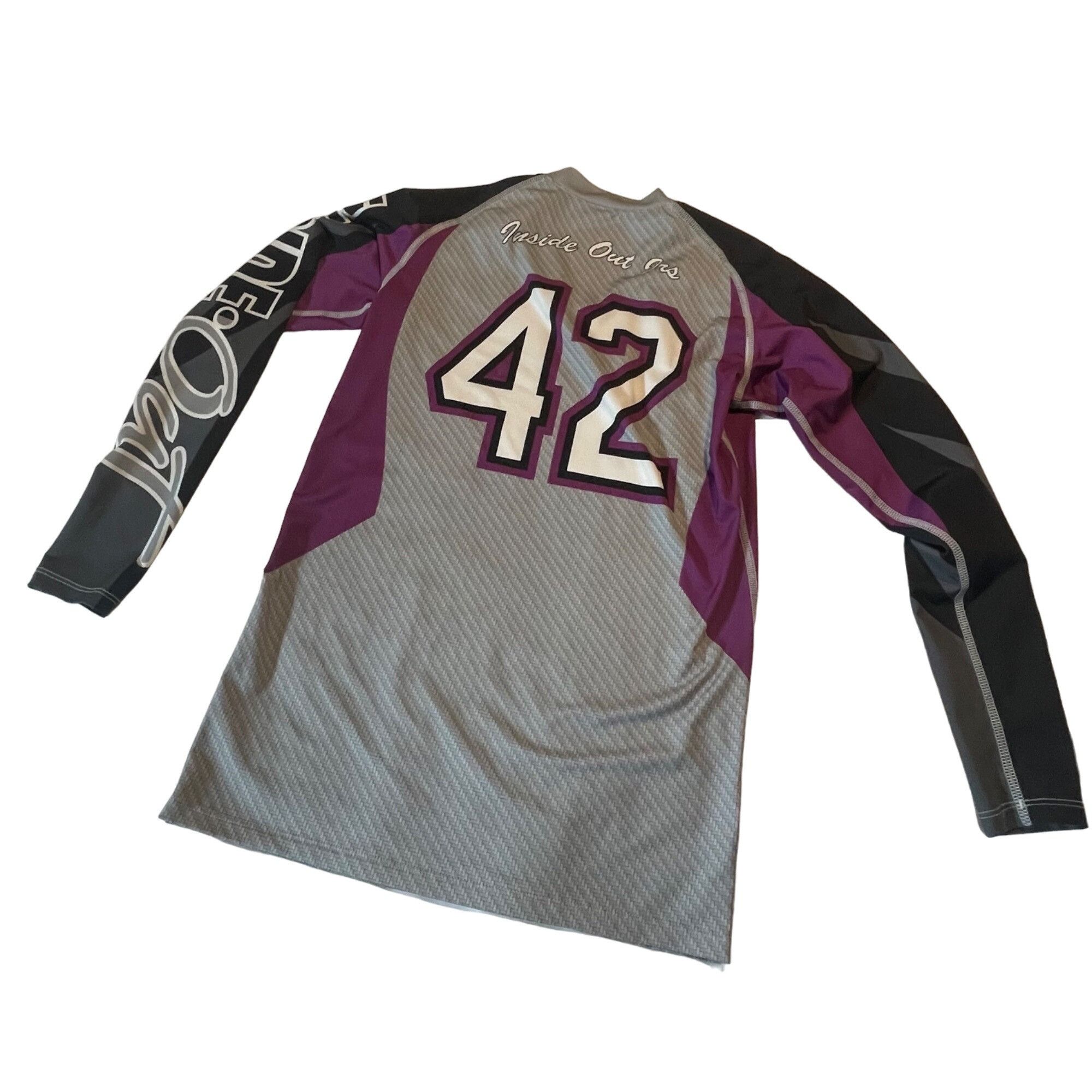 Mizuno Mizuno Long Sleeve Sports Jersey 42 Inside Out Ls Gray/Purpl Size M / US 6-8 / IT 42-44 - 4 Thumbnail