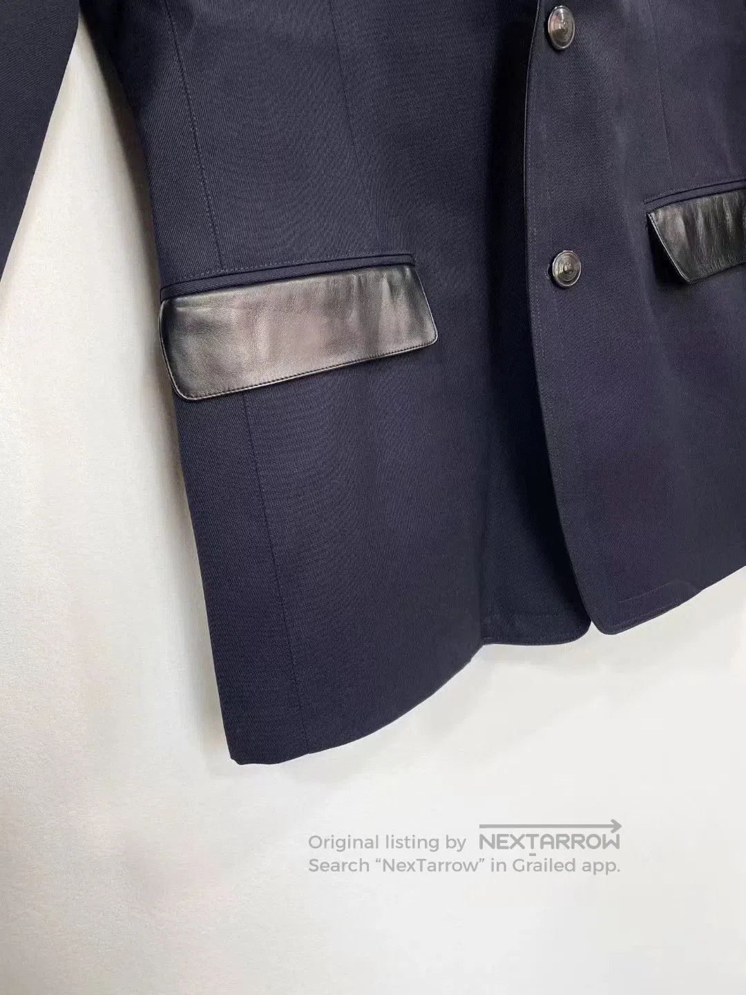 Versace VERSACE Wool Leather Trim Blazer. Size US XL / EU 56 / 4 - 5 Thumbnail