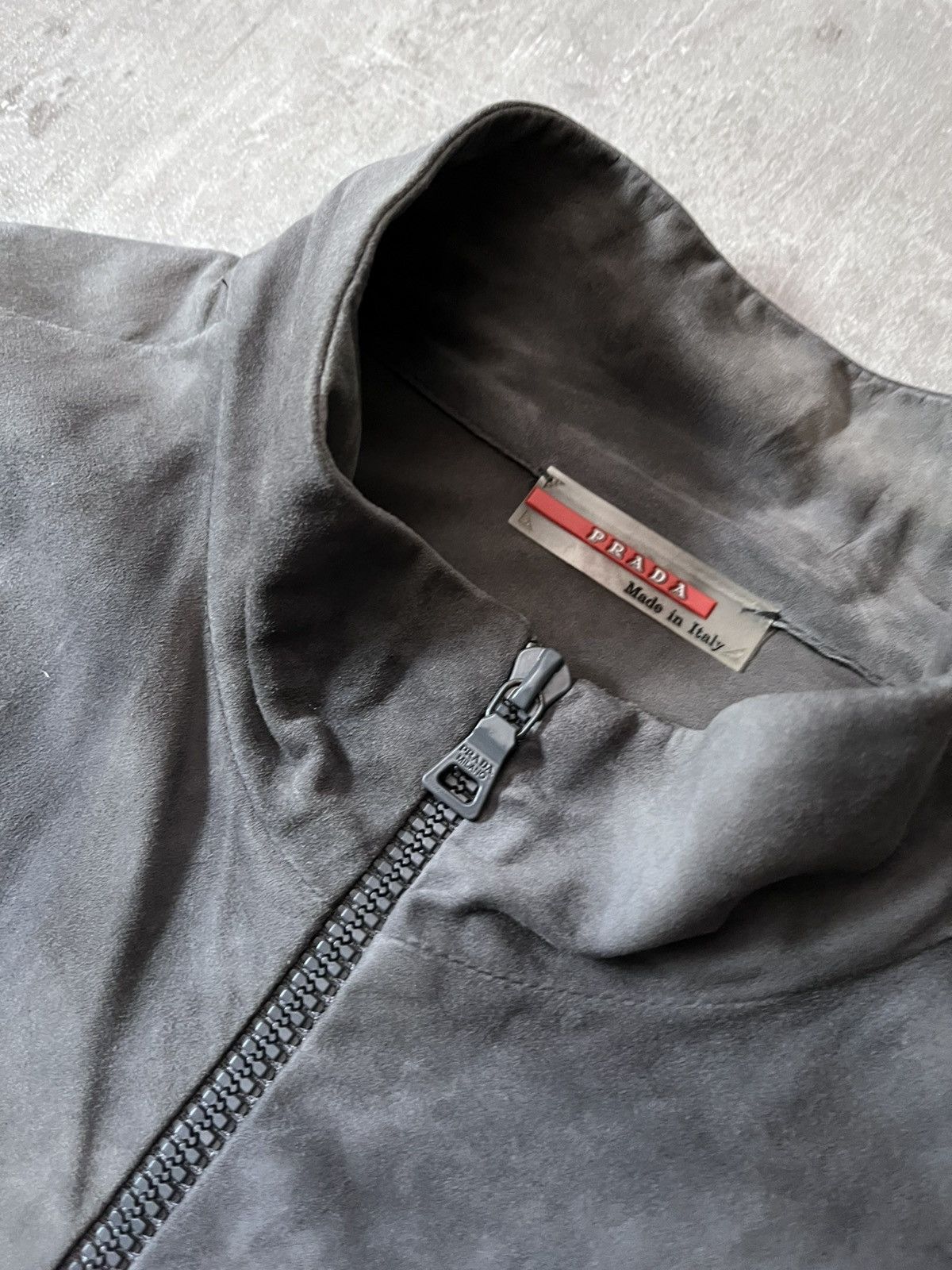 Prada Prada 2007 Cafe Racer sude grey zip leather jacket Size US L / EU 52-54 / 3 - 7 Thumbnail