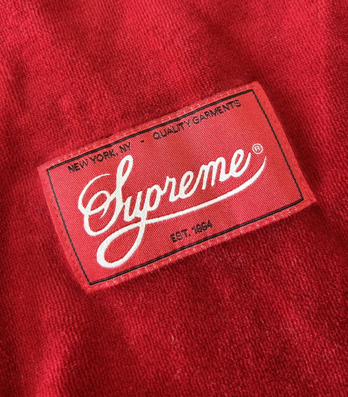 Supreme Supreme Velour Baseball Red Jersey Size Large Size US L / EU 52-54 / 3 - 4 Thumbnail