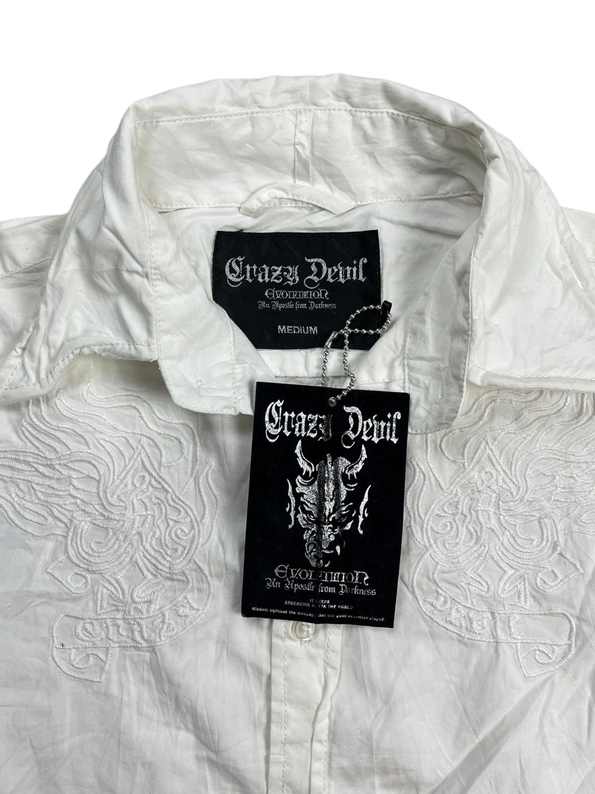 20471120 2000s Crazy Devil - Vkei Style Embroidery Button Shirt Size US M / EU 48-50 / 2 - 7 Thumbnail