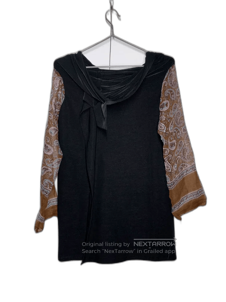 Yohji Yamamoto Yohji Yamamoto Paisley Sleeve Deformed Collar Top Size US M / EU 48-50 / 2 - 1 Thumbnail