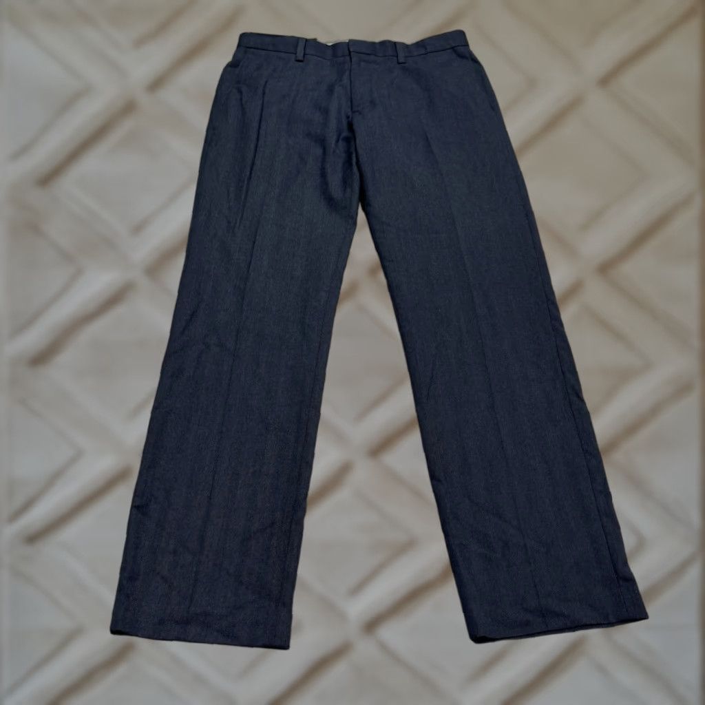 Banana Republic Banana Republic Slim Dress Pants Men 33x32 Blue Flat Front Straight Dress Pants Size US 33 - 1 Thumbnail