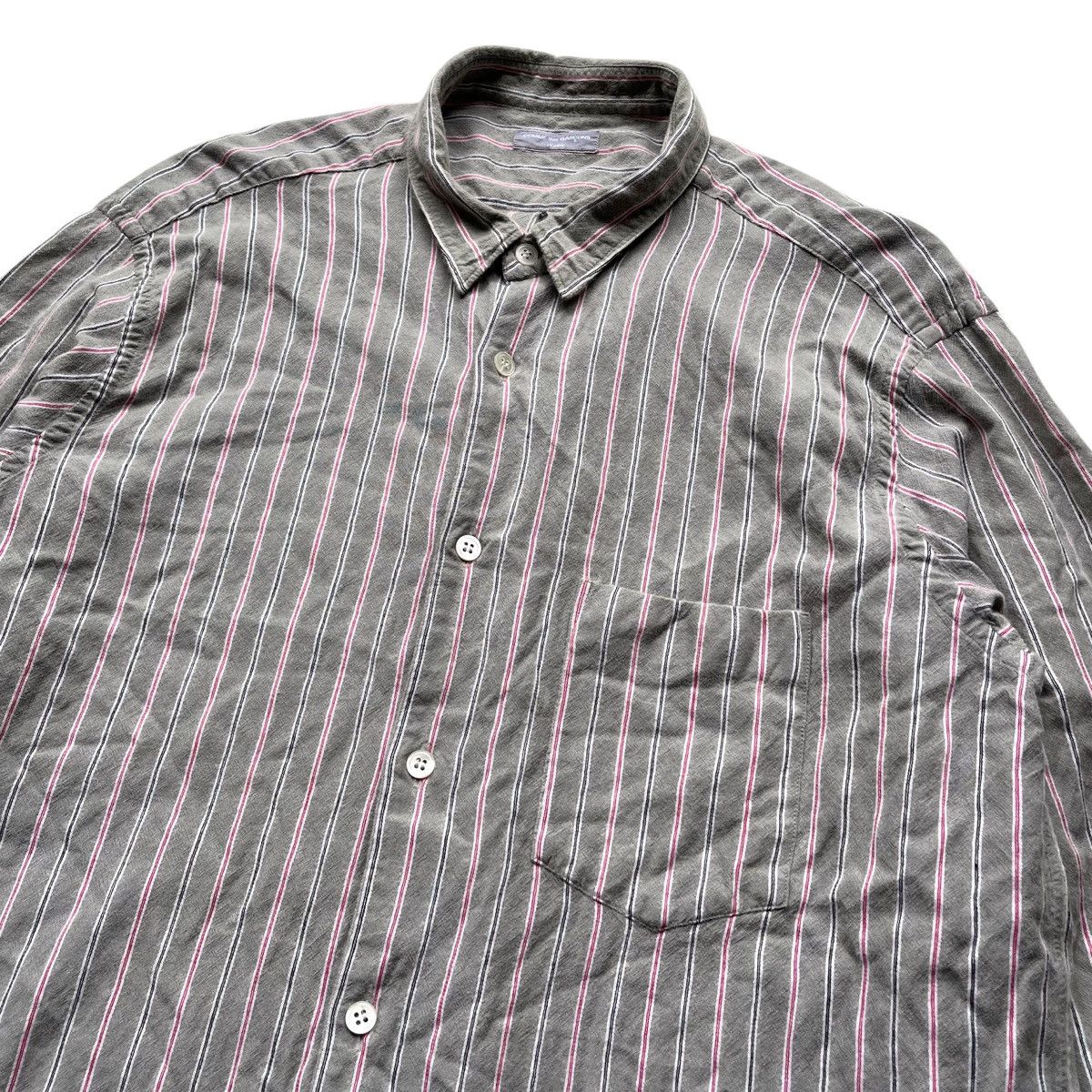 Comme des Garcons × Comme des Garcons Homme × Junya Watanabe 🇯🇵 Vintage Comme des Garcons Homme Stripe Plaid LongShirt Size US M / EU 48-50 / 2 - 3 Thumbnail