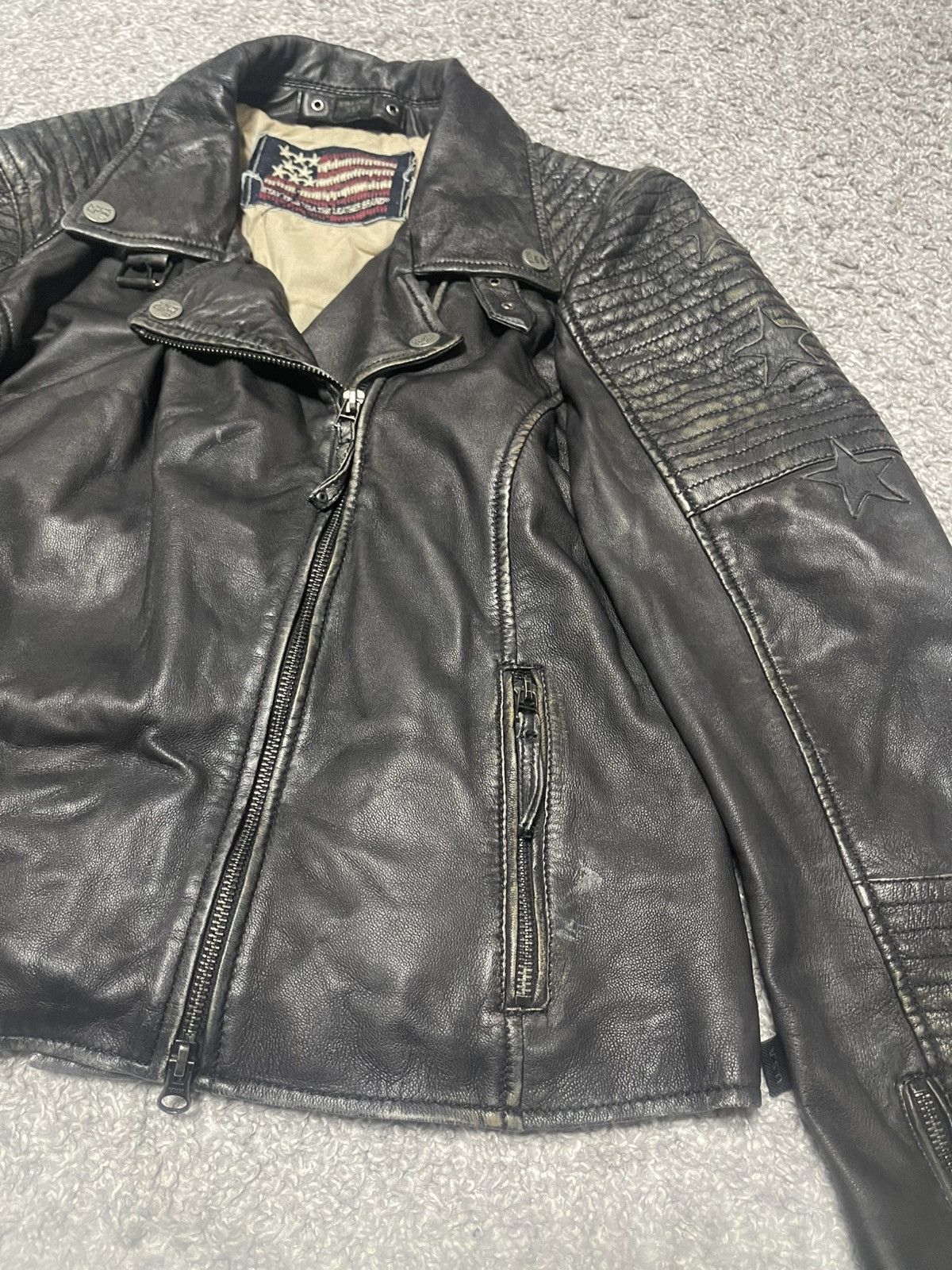 Vintage Stay True USA vintage Punk Rock Leather Faded Jacket size 44 Size S / US 4 / IT 40 - 9 Thumbnail