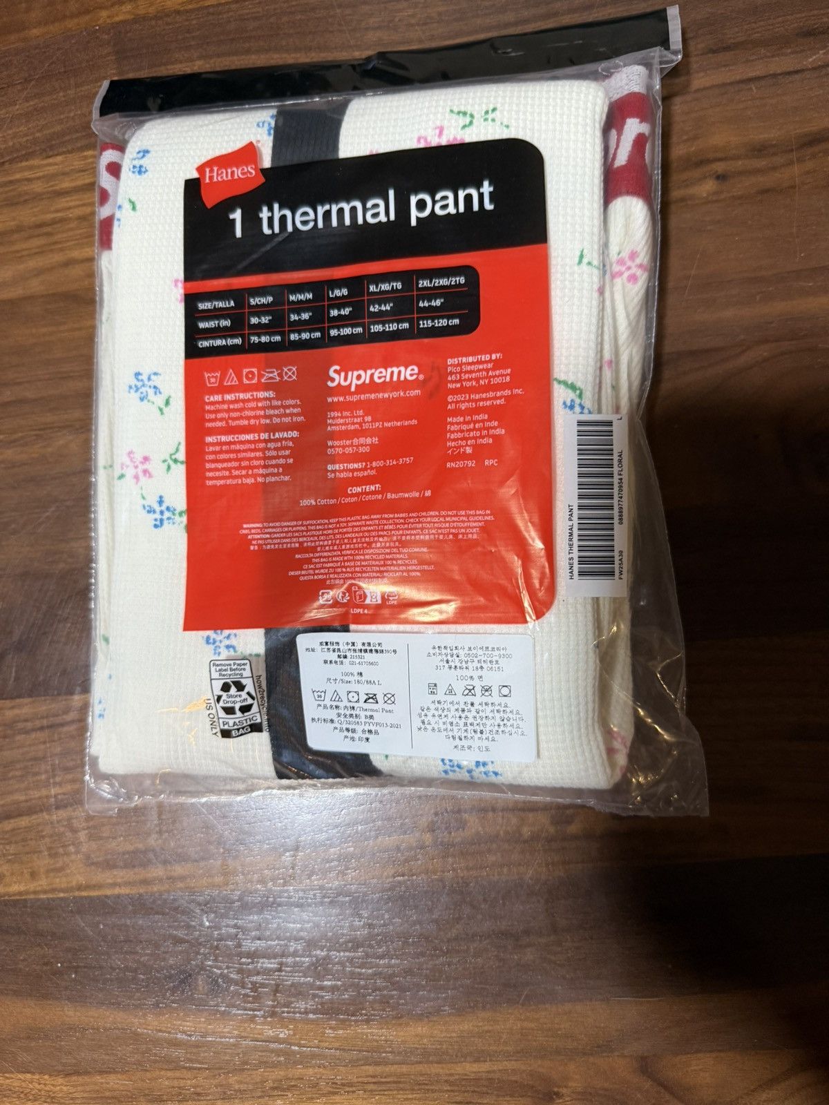 Hanes × Supreme Supreme Hanes Bones Thermal Pant 1 Pack Floral Sz Large FW25 Size 34 - 3 Thumbnail