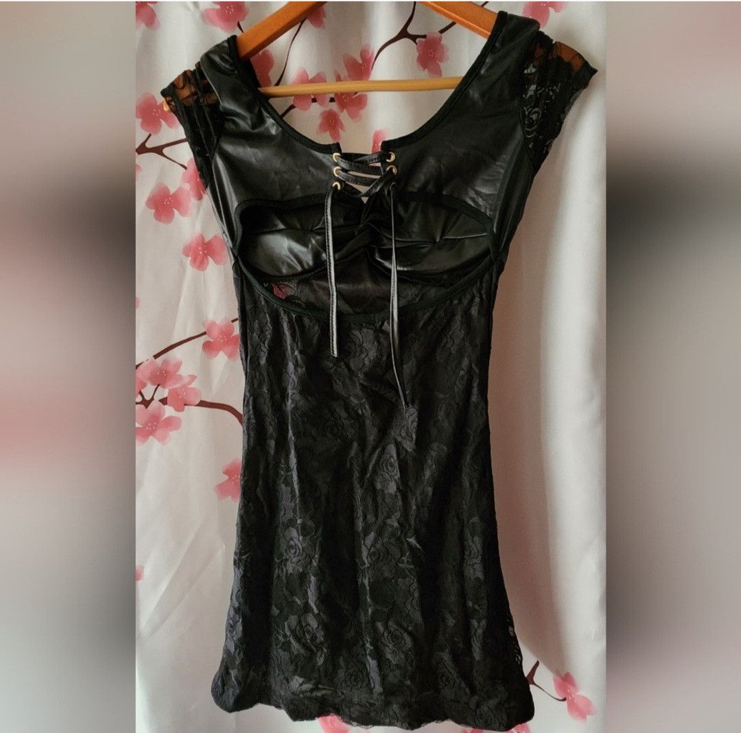 Other New Without Tags Krazy Black Lace Short Sleeve Dress Small Size S / US 4 / IT 40 - 2 Thumbnail