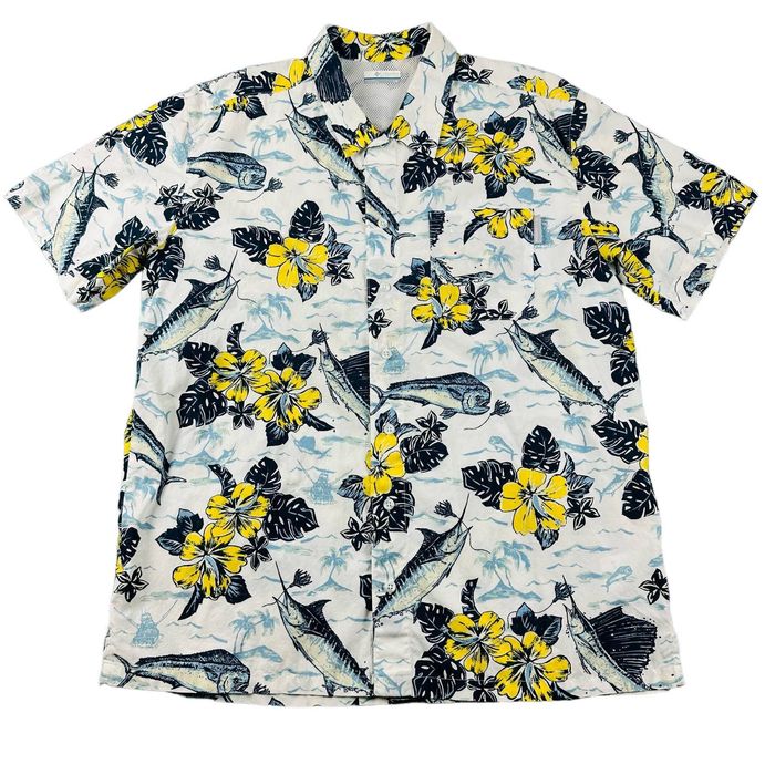Columbia Columbia PFG Shirt L Mens Trollers Best Vented Fishing Aloha