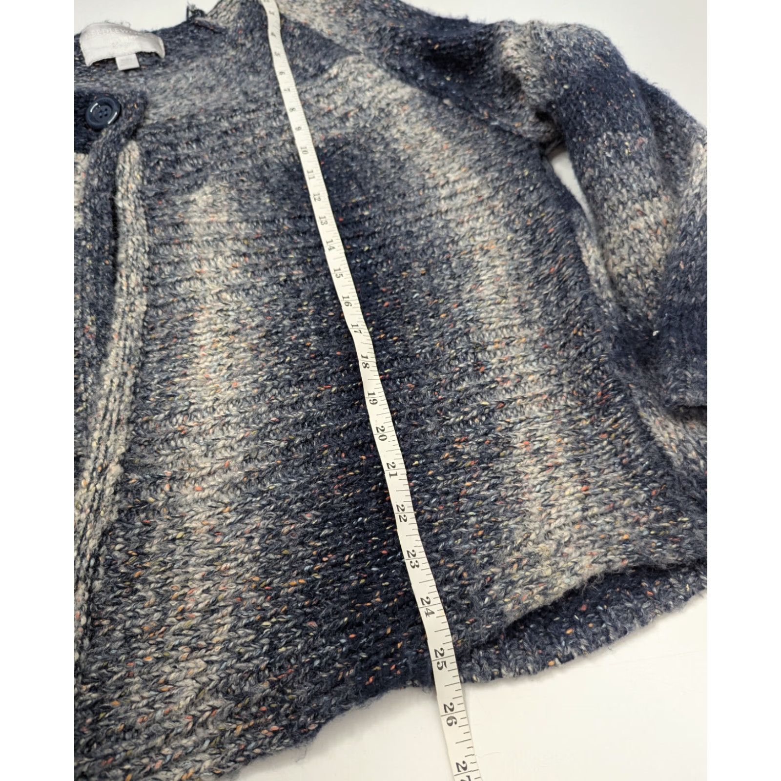 Avenue Avenue Cardigan Sweater One Button Plus Size 22/24 Navy Ombre Bohemian Classic Nature Outdoor Teacher Women Size 3XL / US 20-22 - 5 Thumbnail