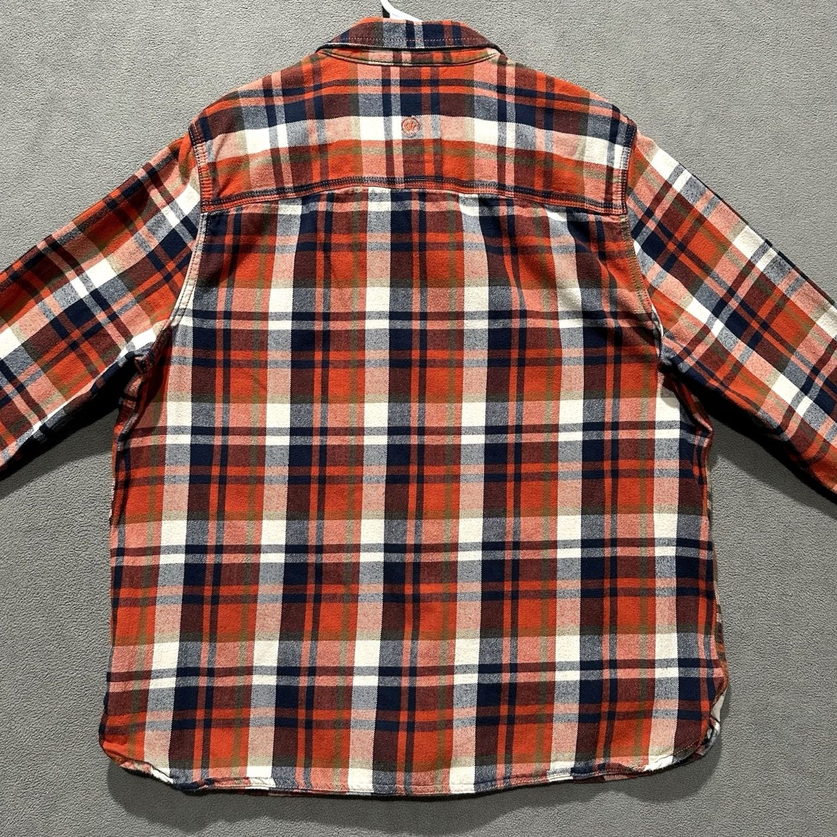FatFace Fat Face Shirt Mens XL Orange Plaid Flannel Long Sleeve Regular Fit Button Up Size US XL / EU 56 / 4 - 2 Thumbnail