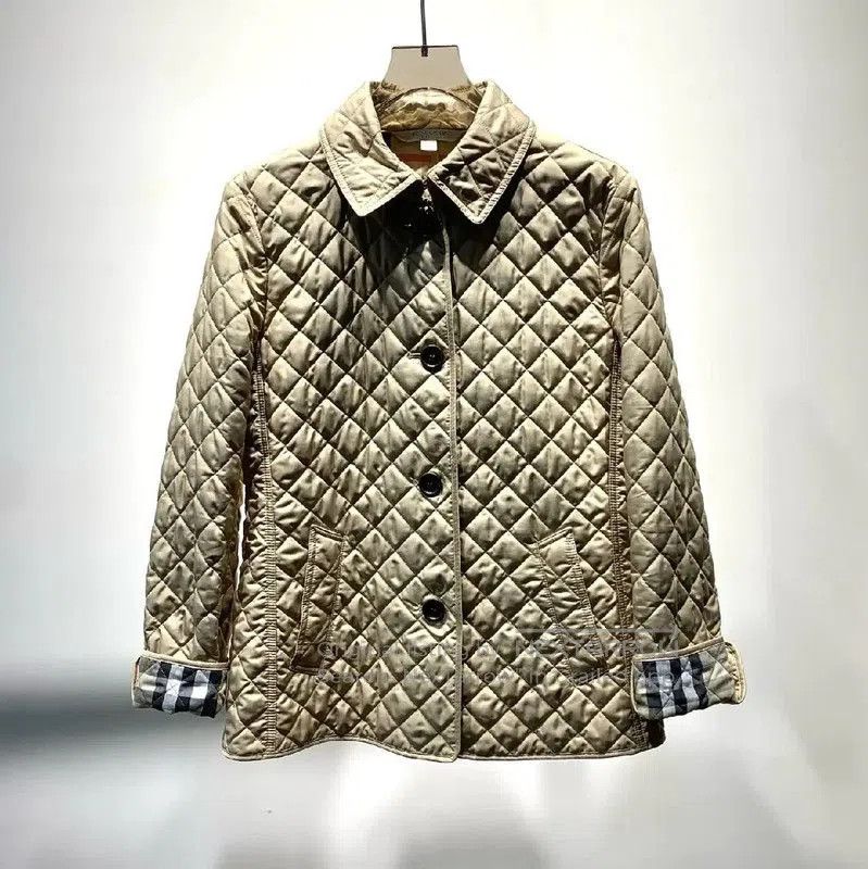 Burberry Burberry Quilted Cotton Jacket in Khaki. Size L / US 10 / IT 46 - 1 Thumbnail