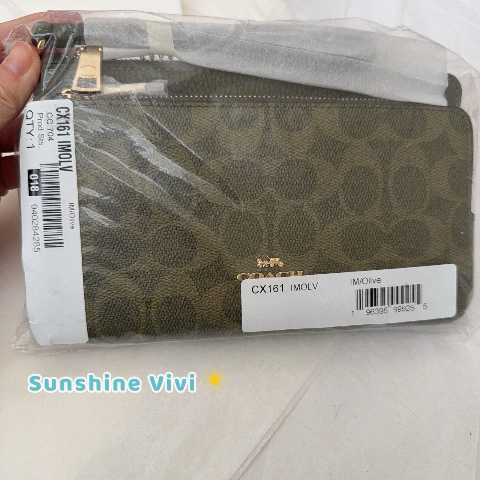 Coach NWT Coach CX161 Double Zip Wallet Clutch Wristlet Olive Size ONE SIZE - 9 Thumbnail