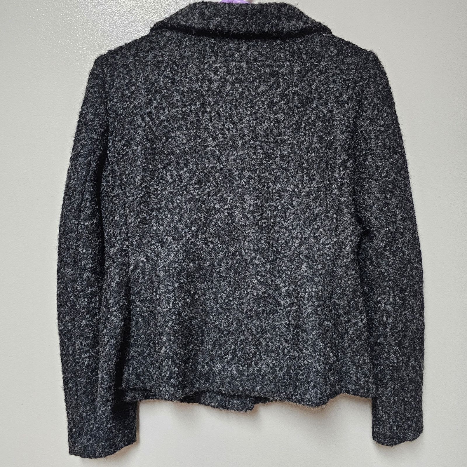 Loft Womens Loft Wool Blend Moto Jacket Black/Gray Size 6 Size M / US 6-8 / IT 42-44 - 3 Thumbnail