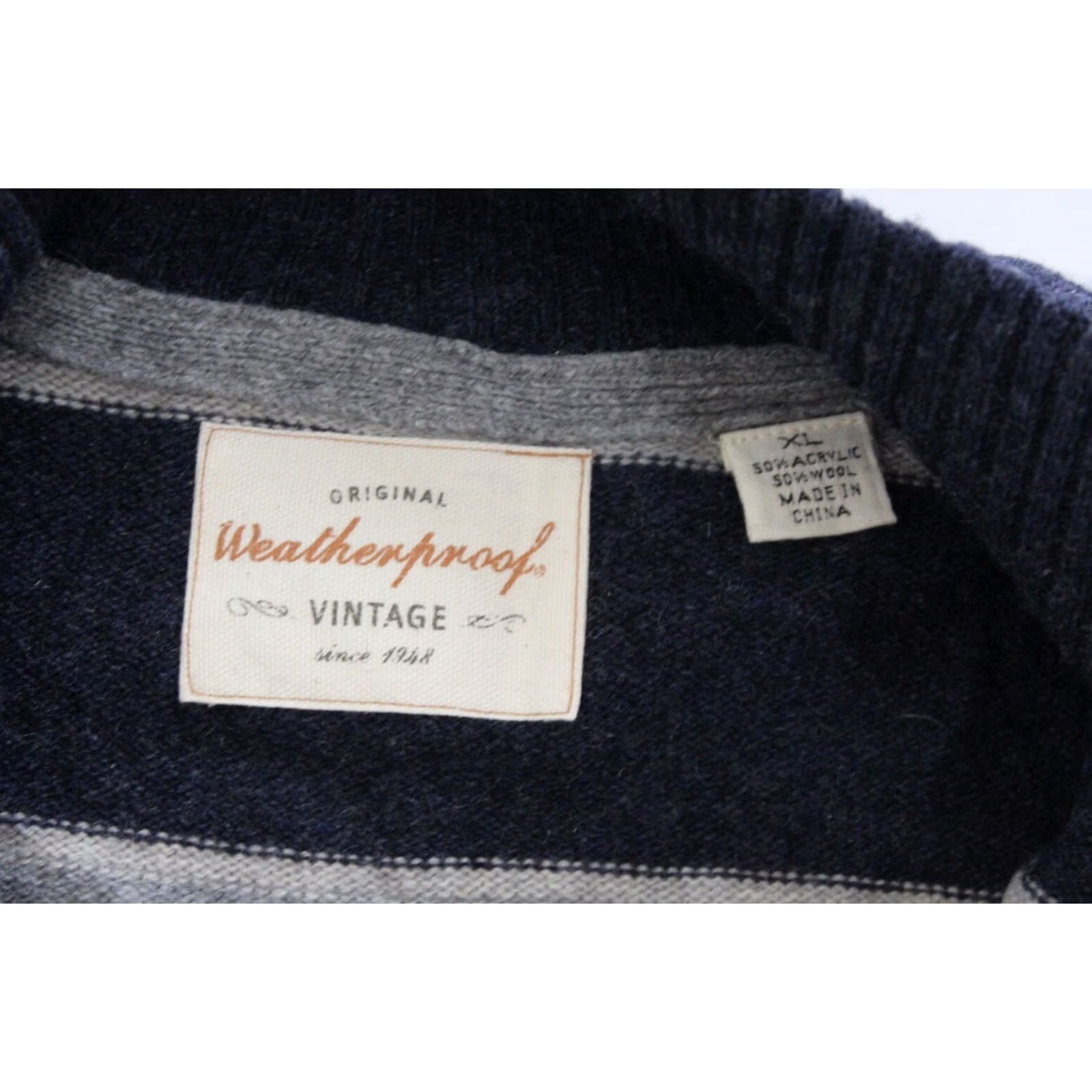 Weatherproof WeatherProof Wool Blend Stripe Collared SWEATER XL Extra Large Mens Size US XL / EU 56 / 4 - 4 Thumbnail