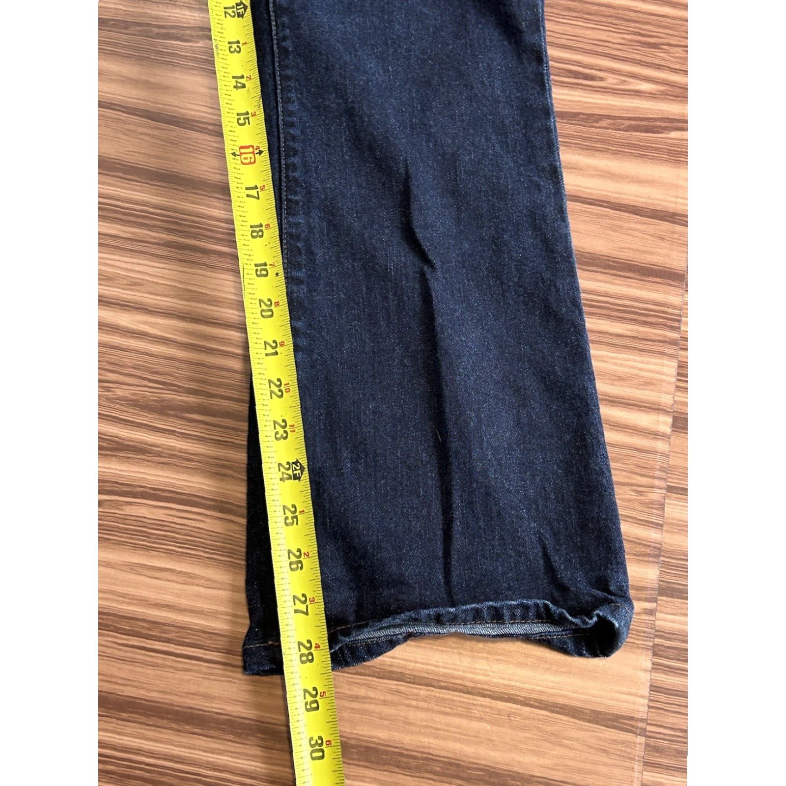 Denime LRL Lauren Jeans Ralph Lauren Jeans Bootcut Women’s Dark Washed Blue Mid Rise 8 Stretch Pockets 5-Pocket Denim Cotton Spandex Regular Fit Shirt? Size 30" / US 8 / IT 44 - 3 Thumbnail