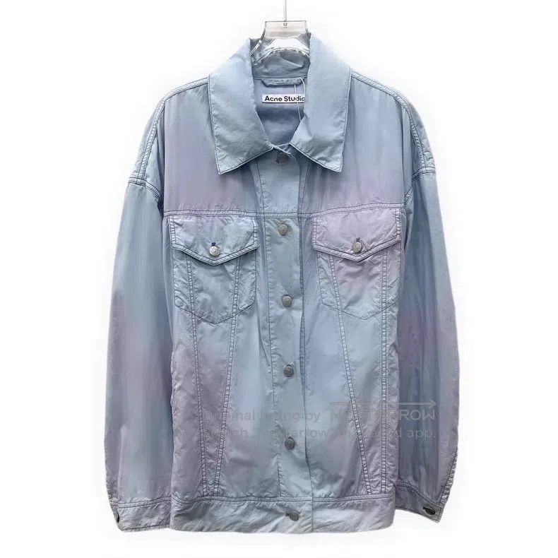Acne Studios Acne Studios Blue-Pink Cotton Collar Single Button Long Sl Size XXS / US 00 / IT 34 - 1 Thumbnail