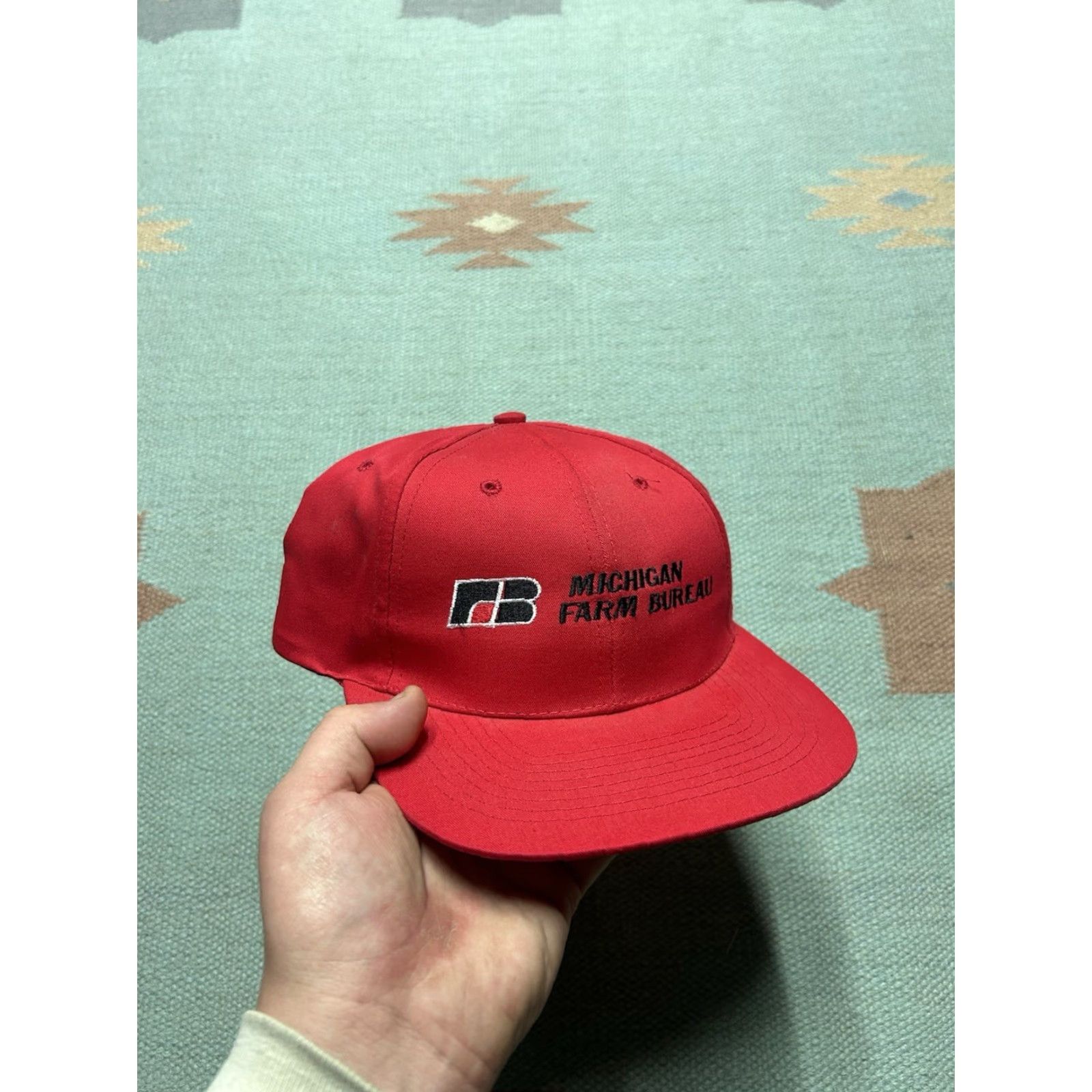 Vintage VINTAGE SnapBack hat cap Michigan Farm Bureau red Embroidered adjustable Men Cap Size ONE SIZE - 2 Thumbnail