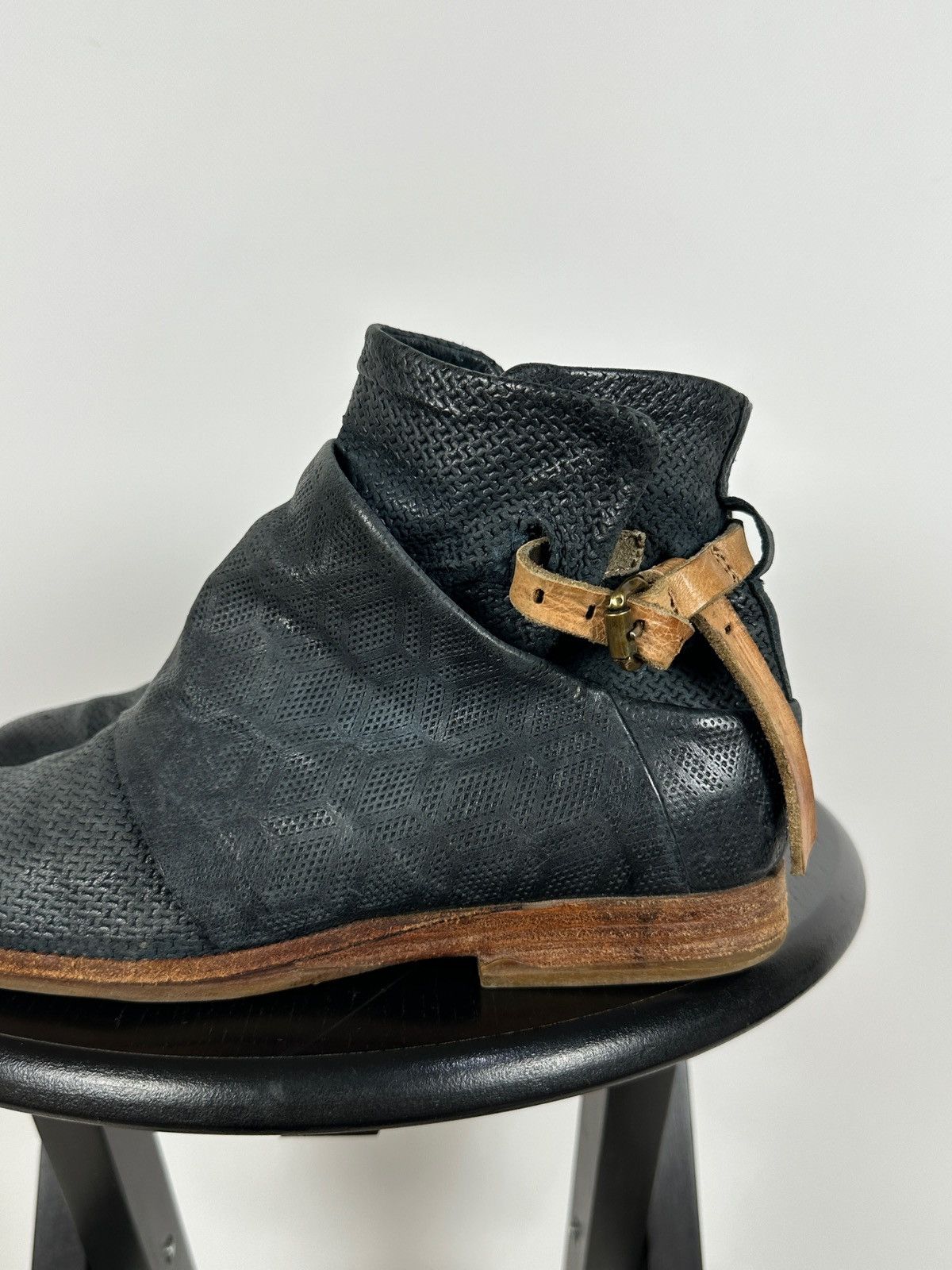 A.S.98 A.S.98. Airstep Navy Blue Leather Biker Ankle Boots Size US 8 / IT 38 - 12 Thumbnail