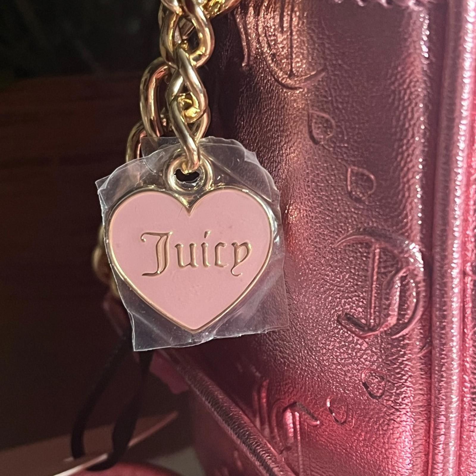 Juicy Couture Jeans Juicy Couture Pink Metallic Good Times Crossbody Bag NWT Size ONE SIZE - 4 Thumbnail